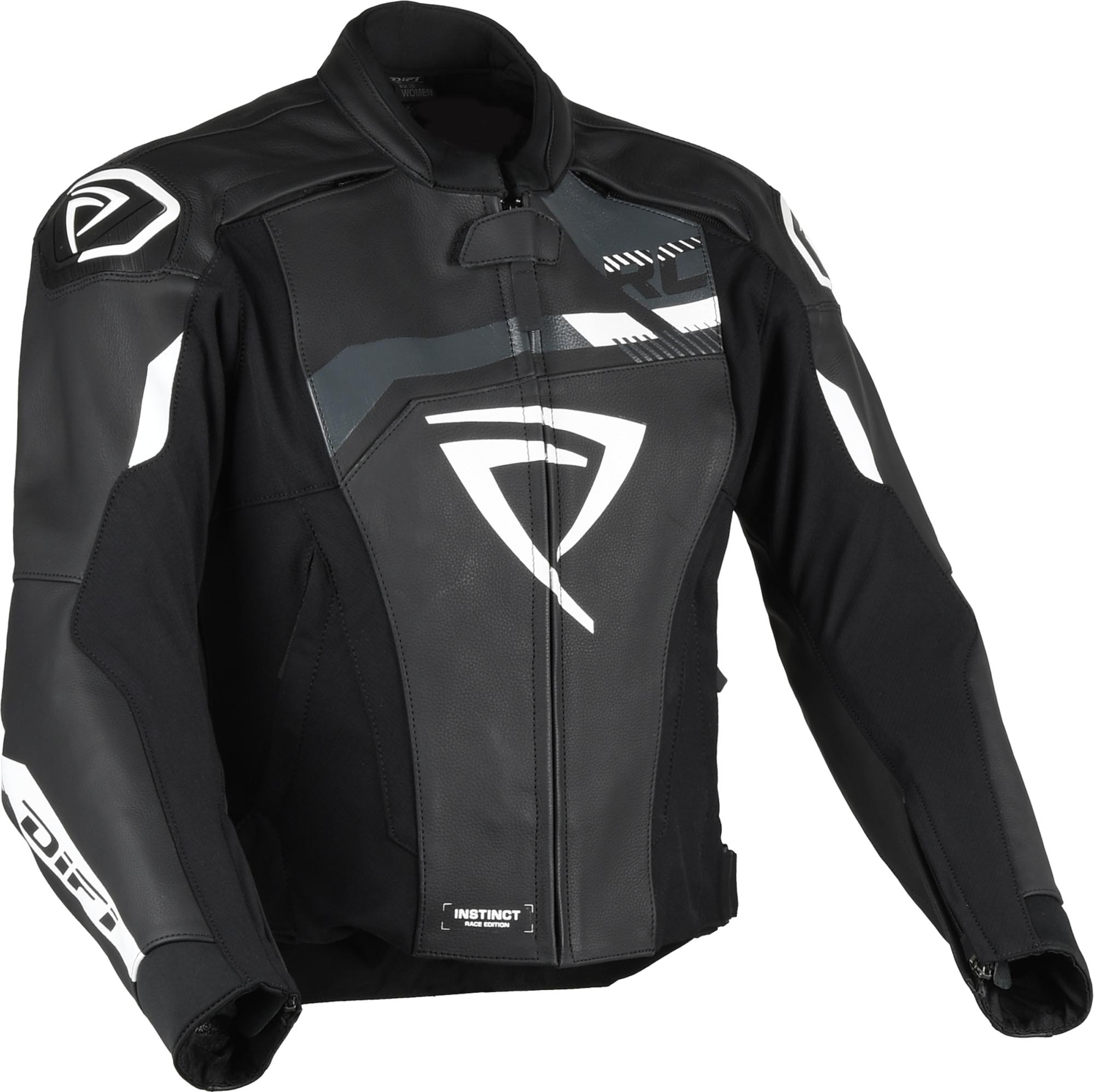 DIFI Instinct Dames motorleren jas zwart/wit L Figuur 1