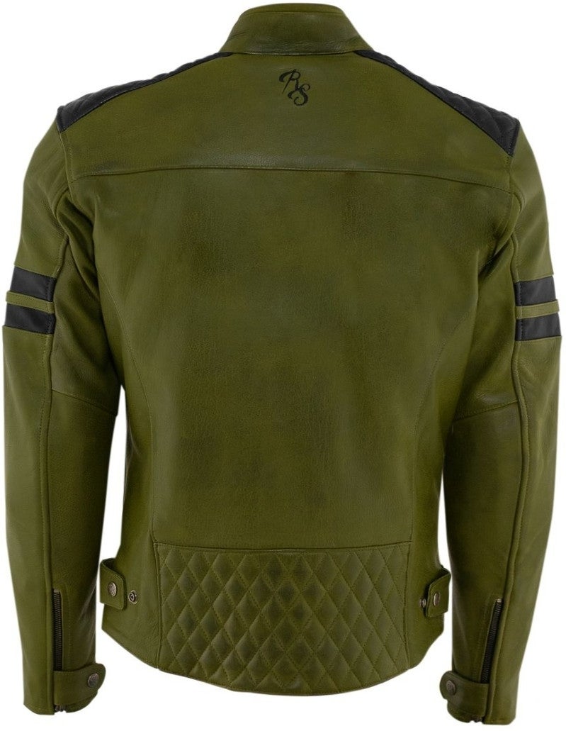 Rusty Stitches Jari Motorcycle Leather Jacket green/black 3XL Figure 2