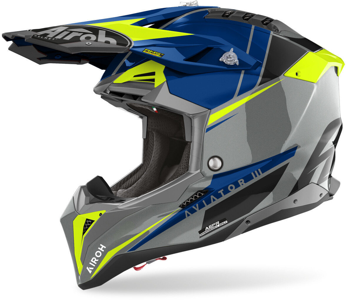 Airoh Aviator 3 Push Motocross Helm blau M (57/58) Abbildung 1