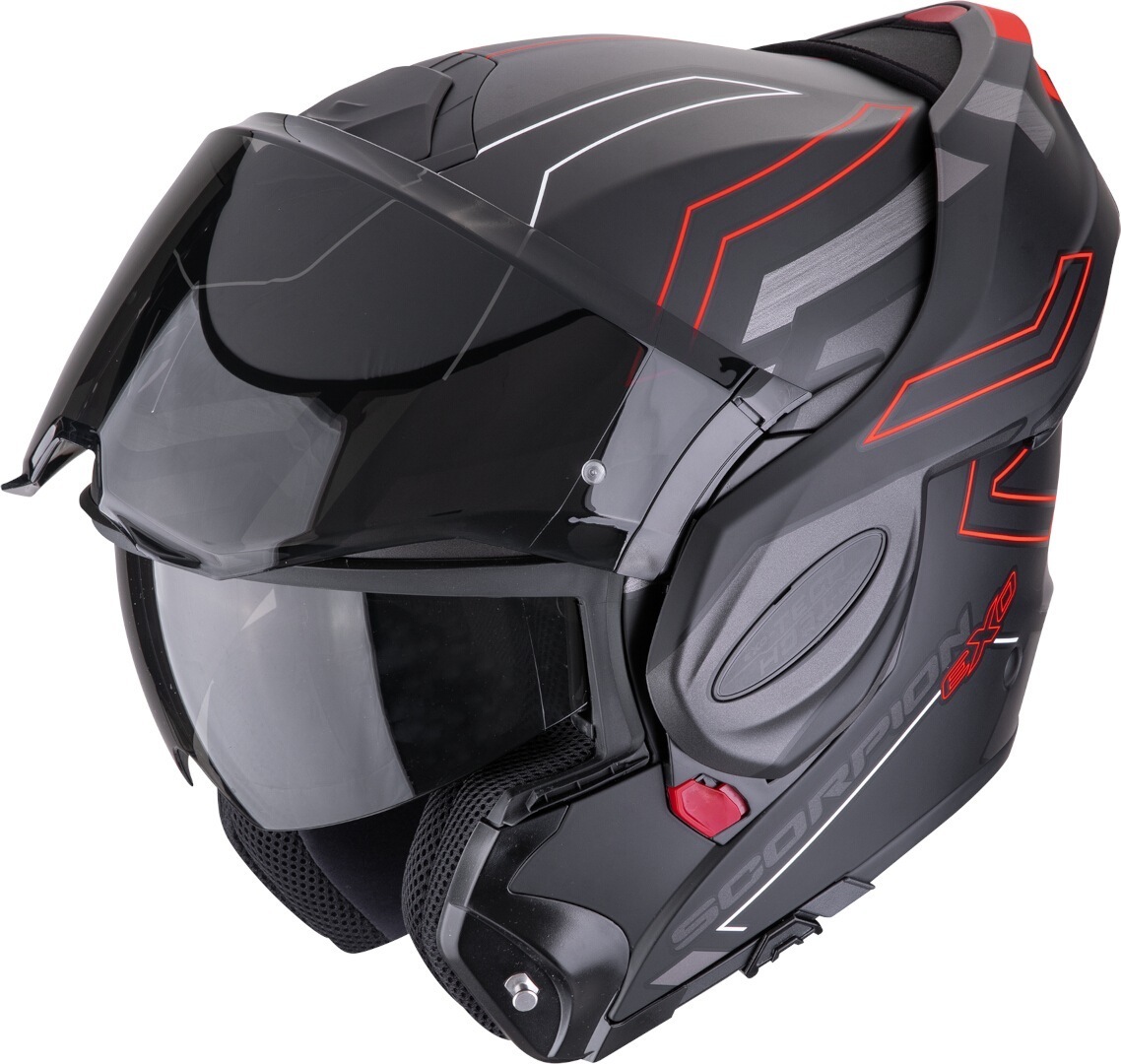 Scorpion EXO Tech Evo Conquer Hjelm sort mat/rød XL (60/61) Figur 2