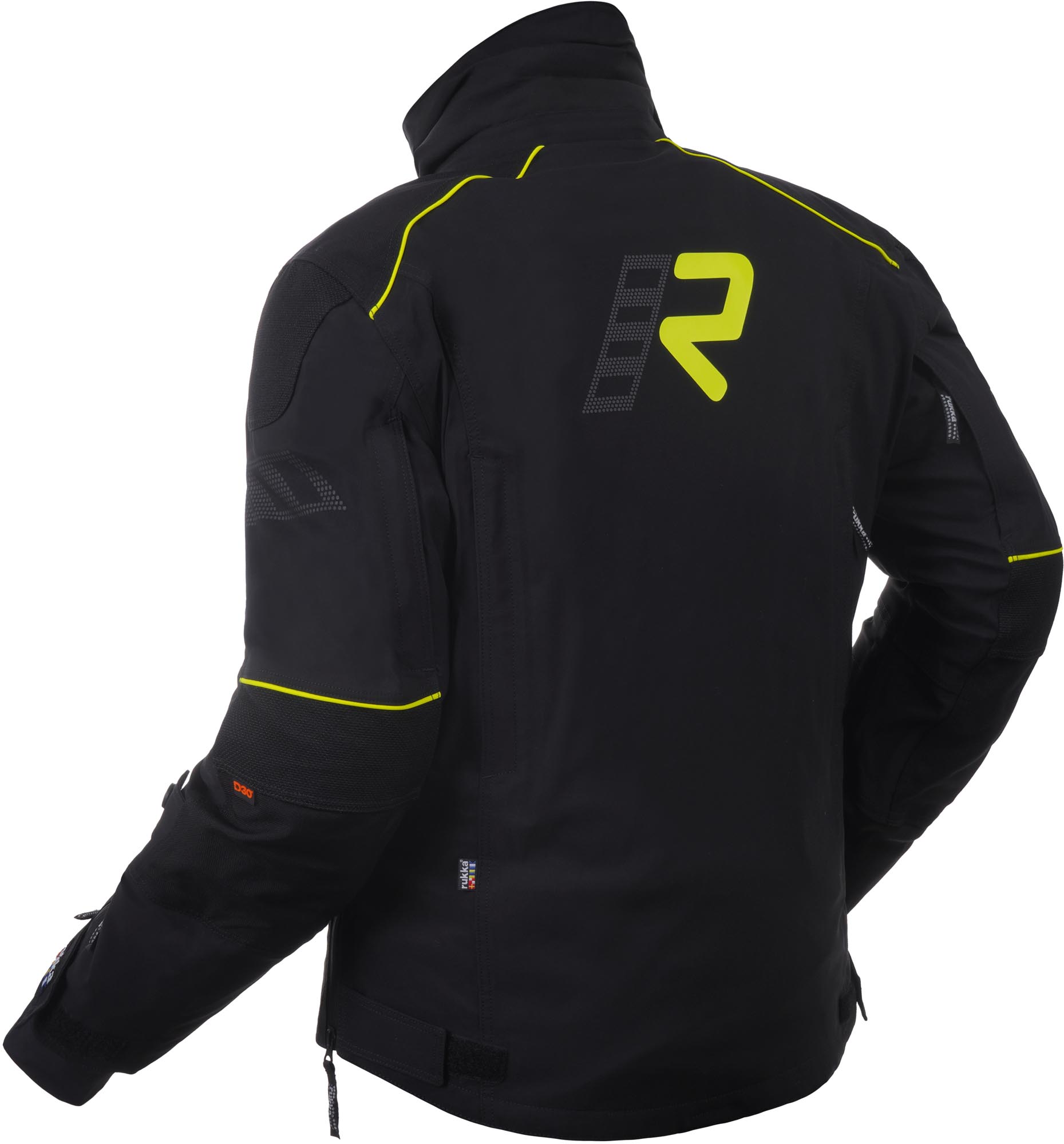 Rukka Flexo-R waterdichte motorfiets textieljas Zwart/Geel 58 Figuur 2