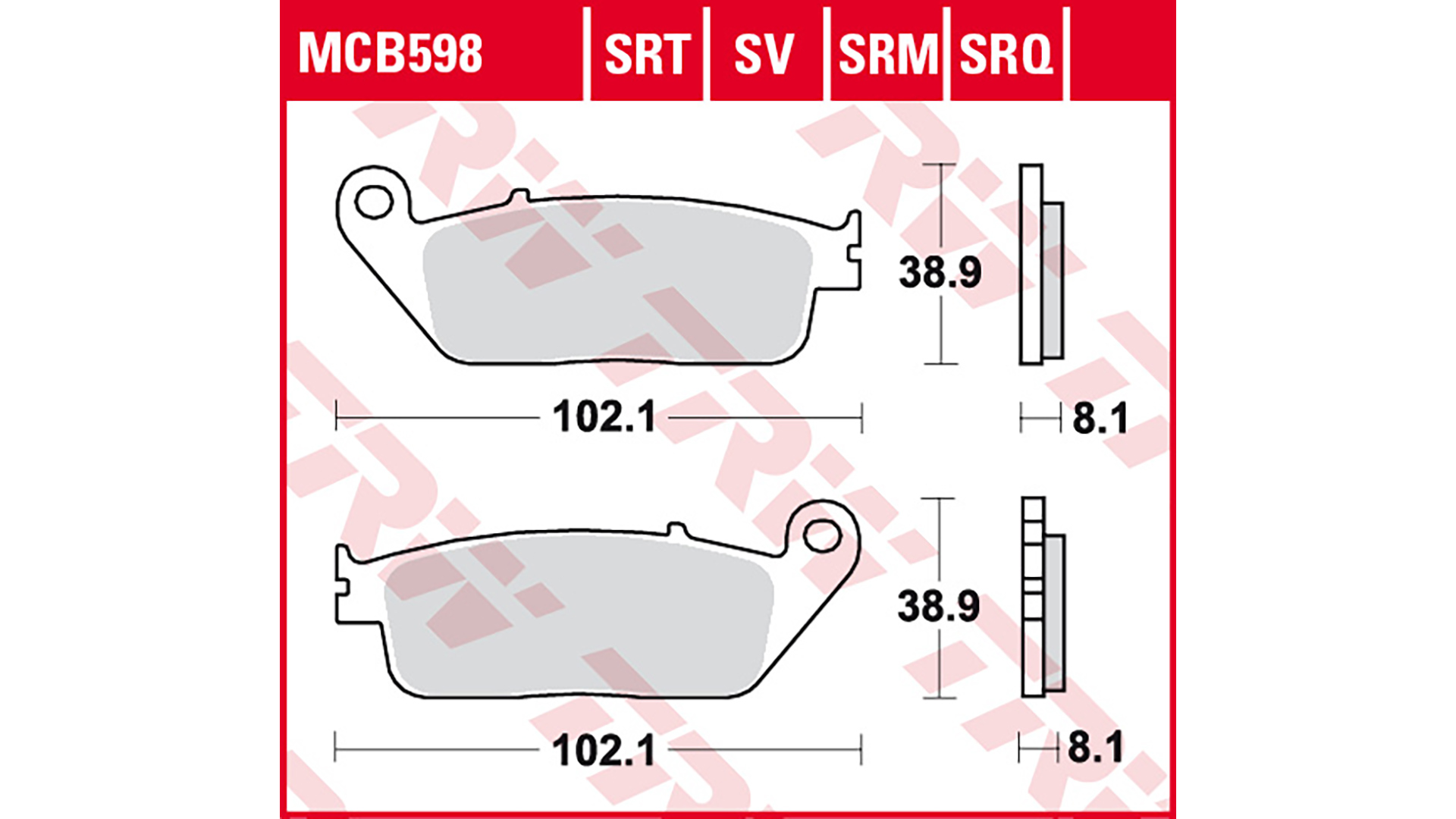 TRW Lucas TRW Lucas Bremsbelag MCB598SRM Figur 1