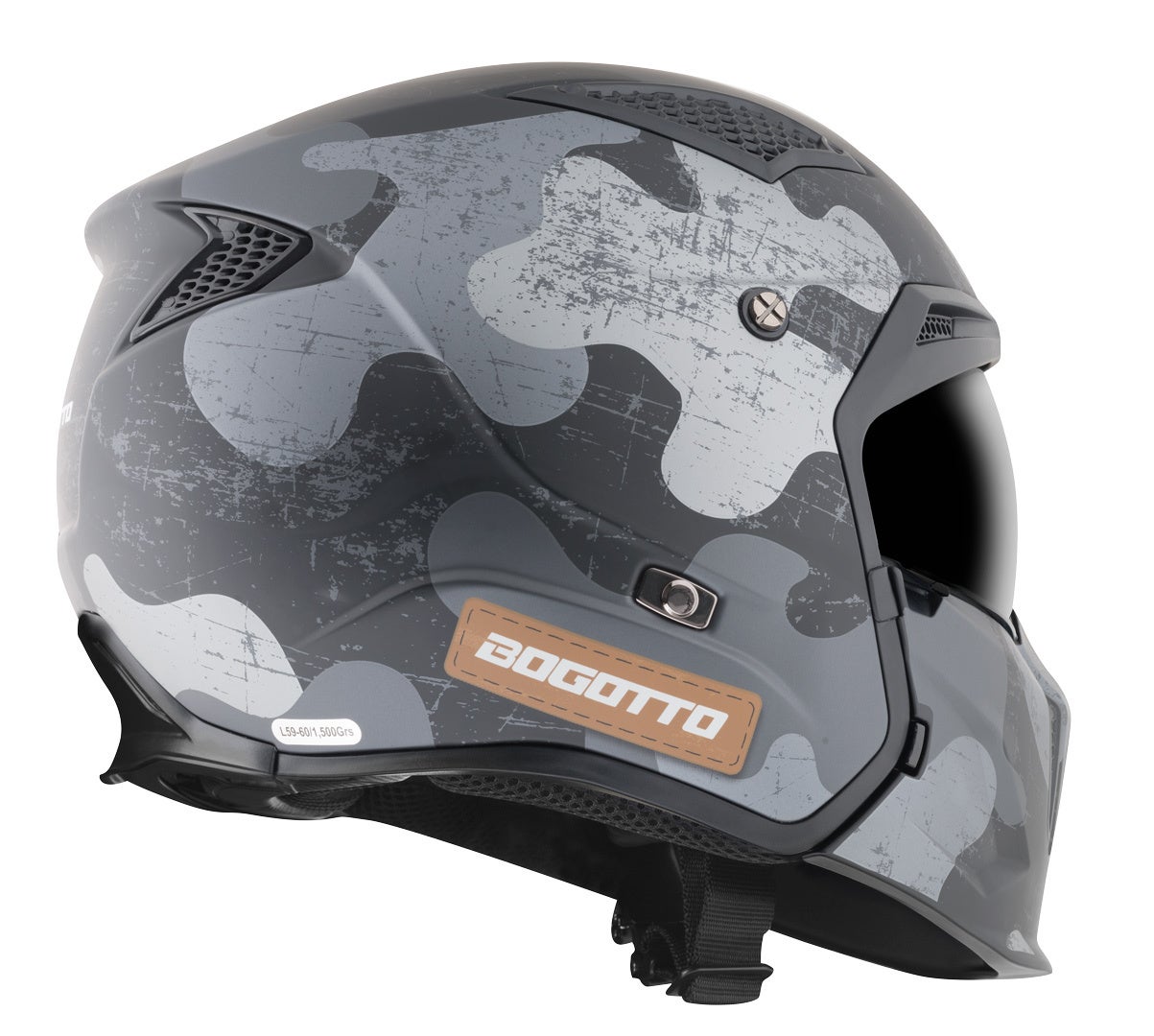 Bogotto Radic Camo Hjelm sort mat/grå L Figur 16