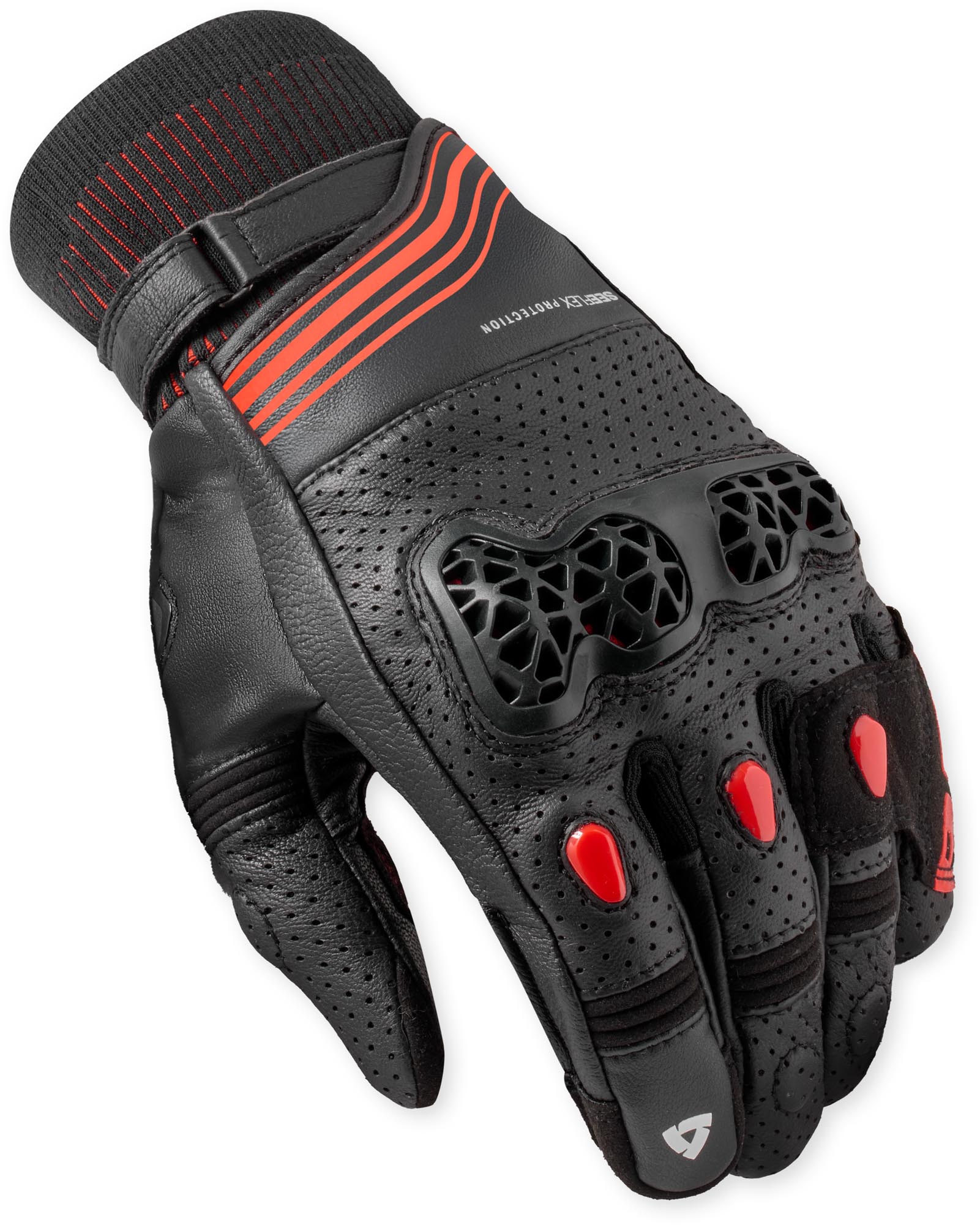 Revit Positron perforierte Motorrad Handschuhe schwarz/rot M Abbildung 2