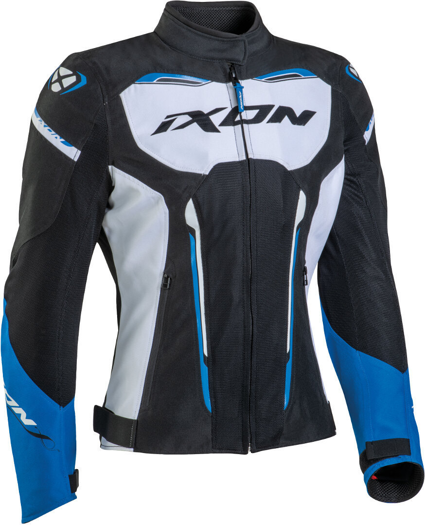 Ixon Striker WP Ladies Motorcycle Textile Jacket black/white/blue L Figure 1