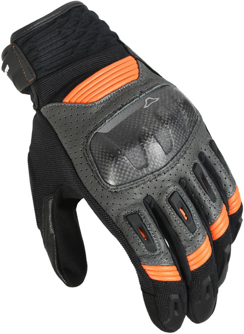 Macna Rime perforerede motorcykelhandsker sort/orange L Figur 1
