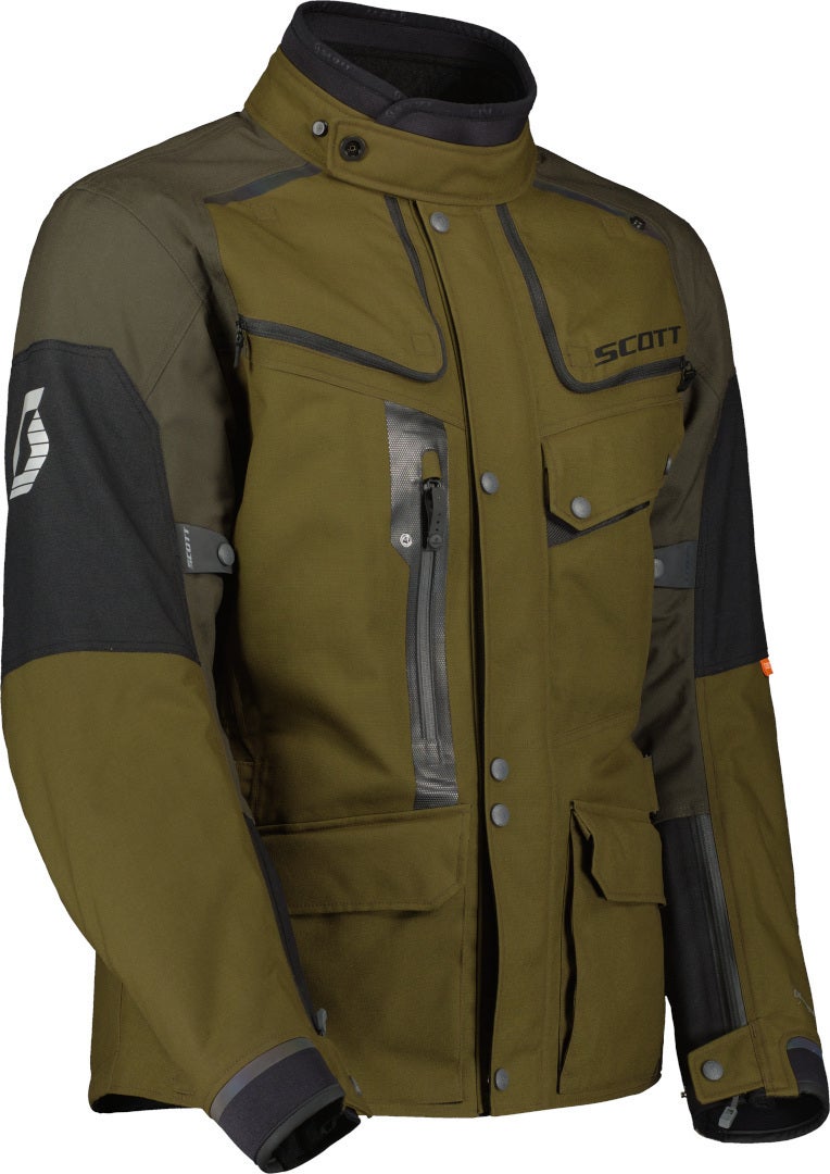 Scott Voyager Dryo Veste textile de moto imperméable Vert olive/noir Short 2XL Figure 2