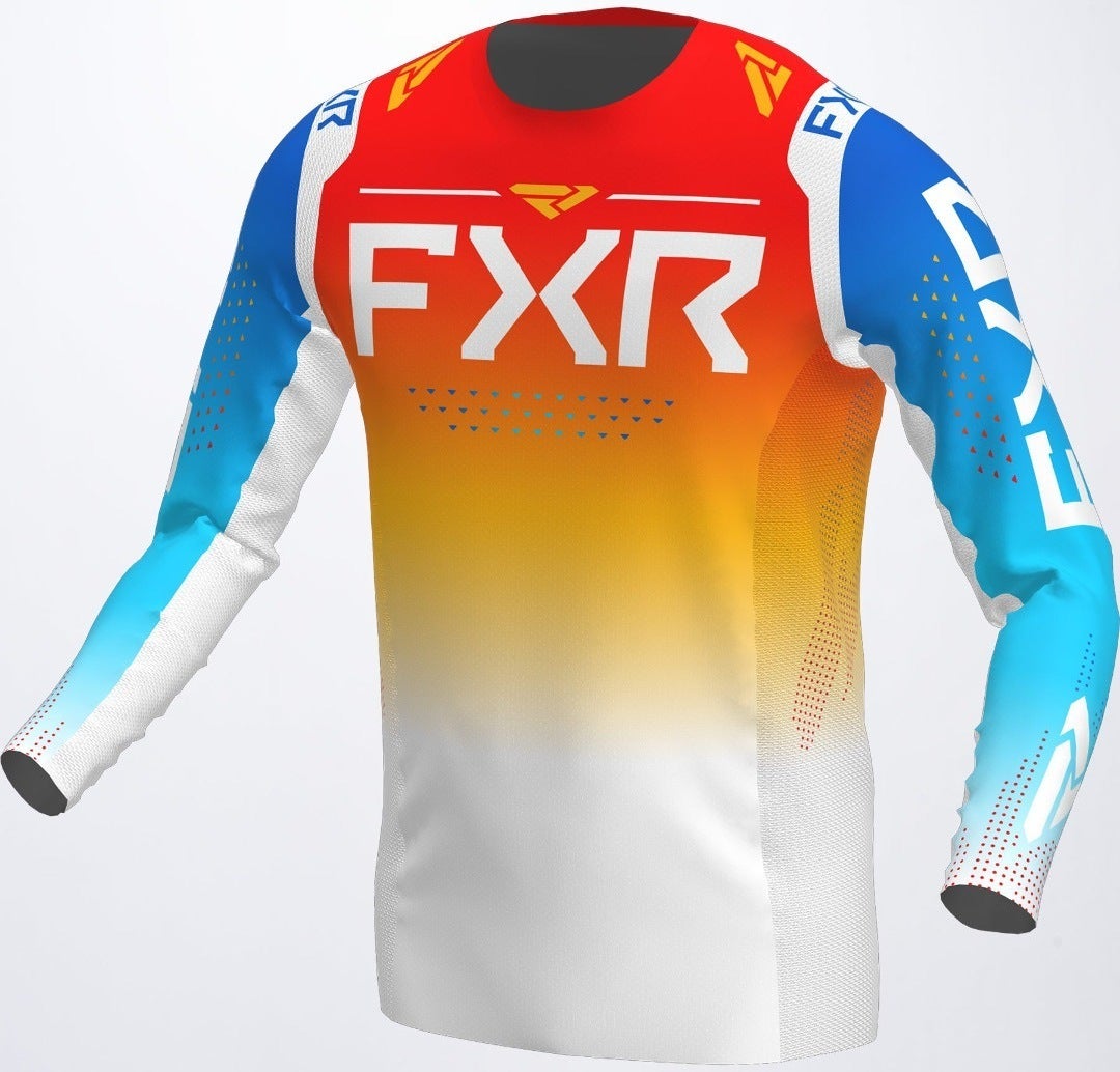 FXR Helium RaceDiv Motocross Jersey branco/vermelho/amarelo M Figura 1