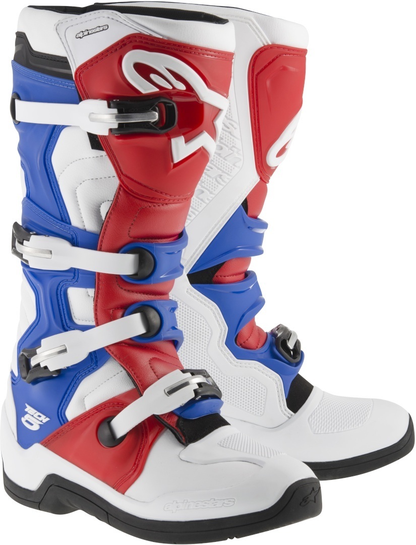Alpinestars Tech 5 Motocross Boots white/red/blue 8 (42) Figure 1