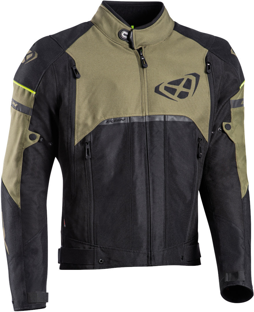 Ixon Allroad Motorcycle Textile Jacket black/olive M Figure 1