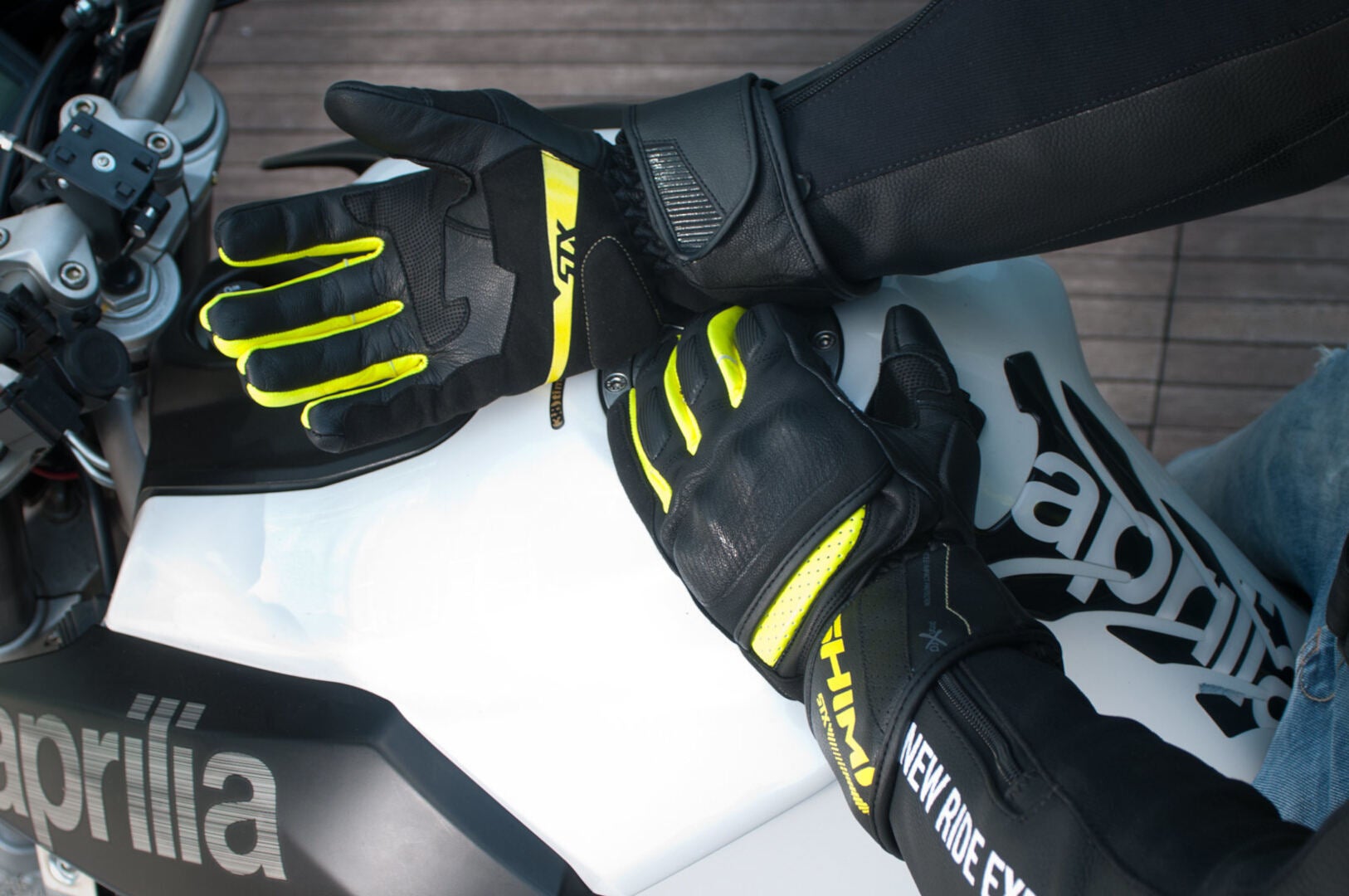 SHIMA STX Motorfiets handschoenen Zwart/Geel L Figuur 5
