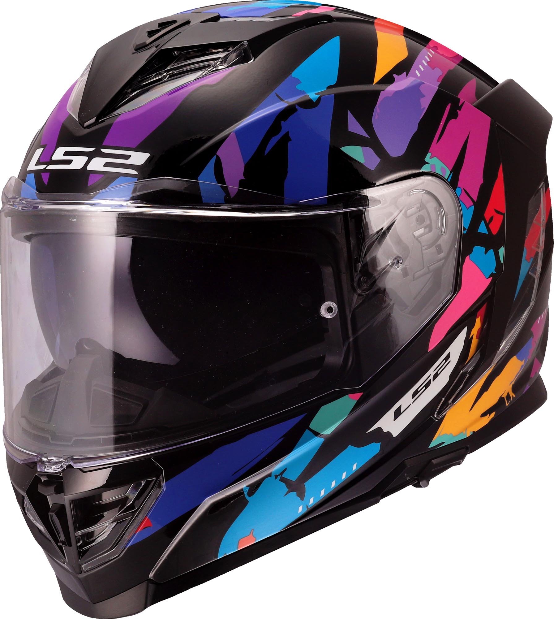LS2 FF818 Storm III Kaos Hjelm sort/lilla L (59/60) Figur 1