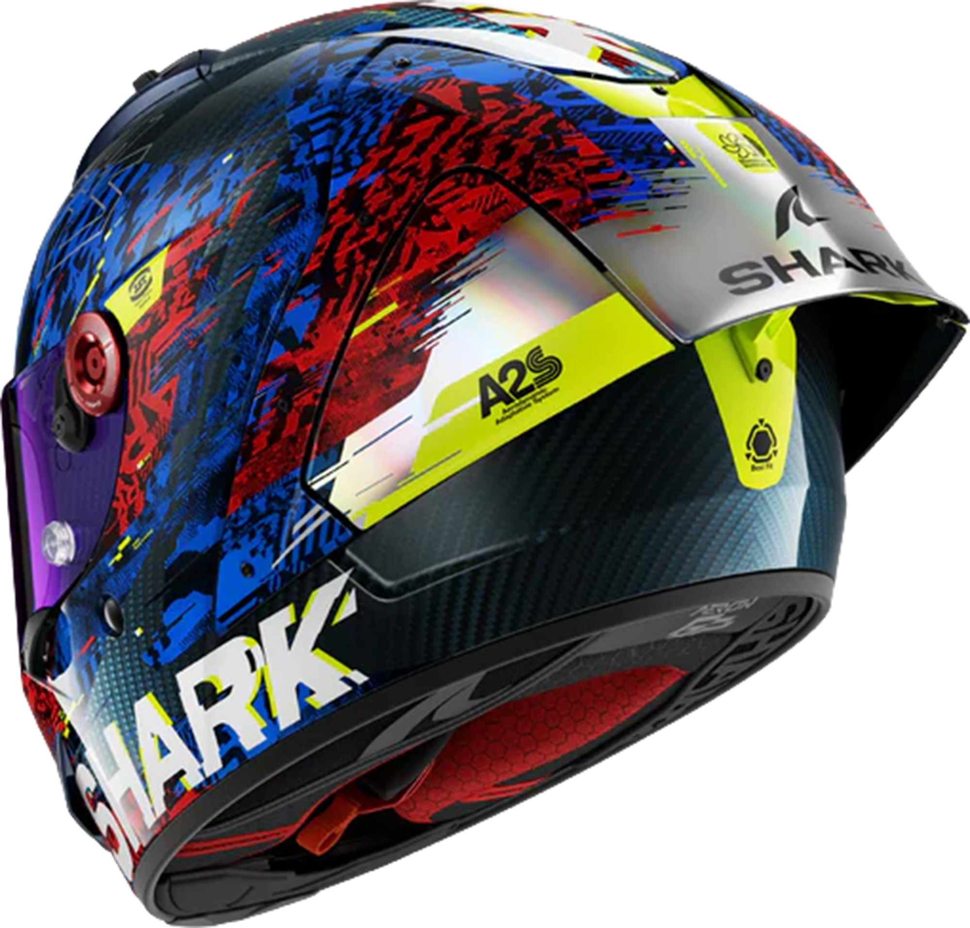 Shark Aeron-GP FM Racing #2 Speed-VIB Helm koolstof/blauw/rood S (55/56) Figuur 2