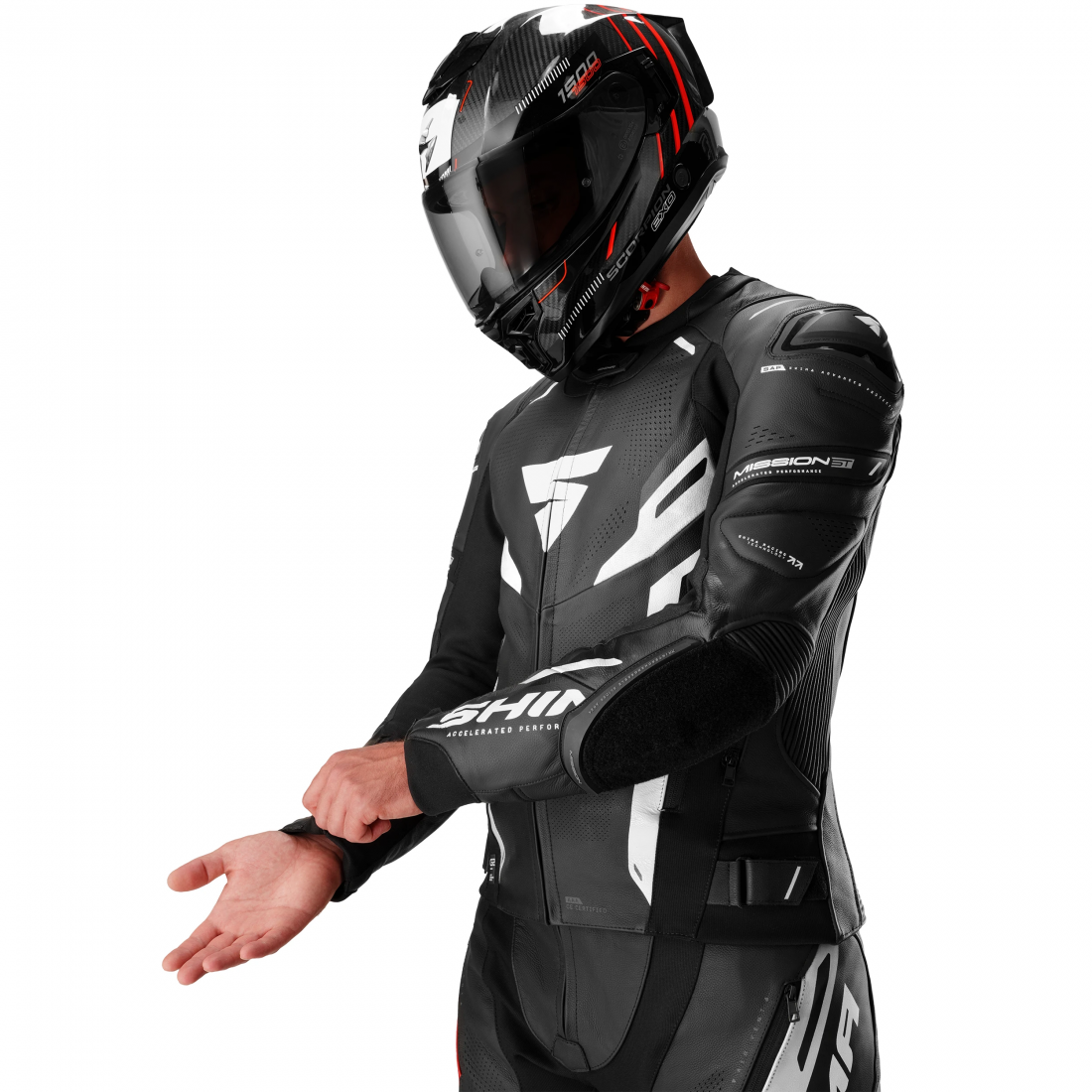 SHIMA Mission ST Veste en cuir moto Noir/Blanc 58 Figure 7