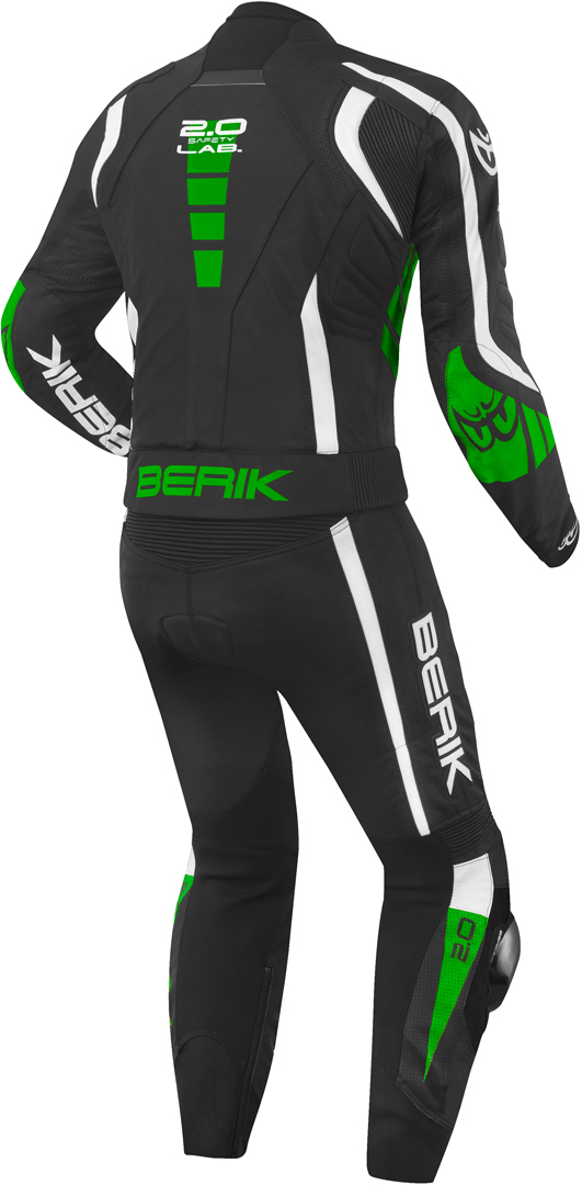 Berik Zakura Two Piece Motorcycle Leather Suit black/white/green 58 Figure 2
