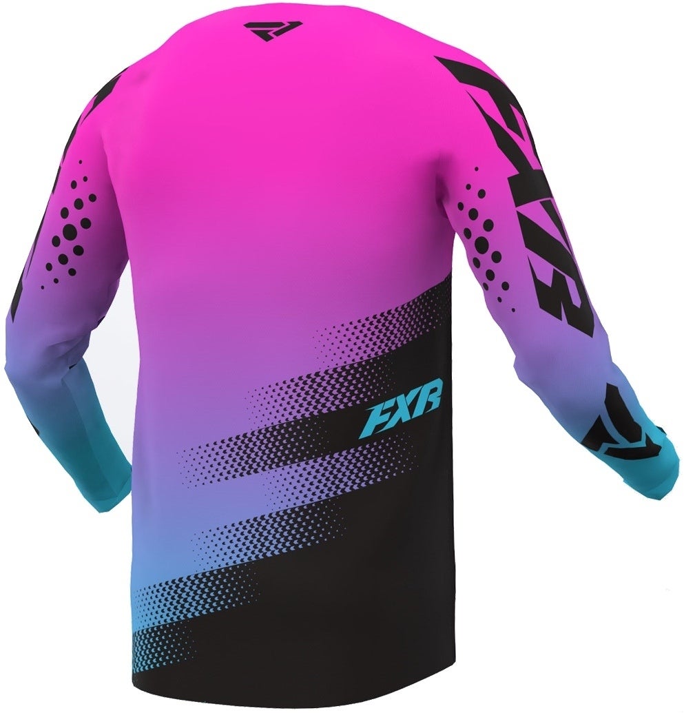 FXR Clutch Stripes Motocross Jersey pink/blå M Figur 2