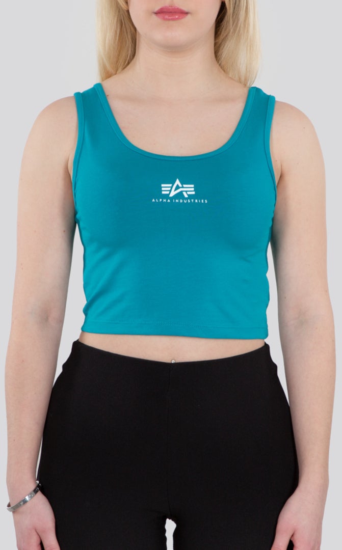 Alpha Industries Basic Crop SL Dames Tank Top turquoise XL Figuur 2