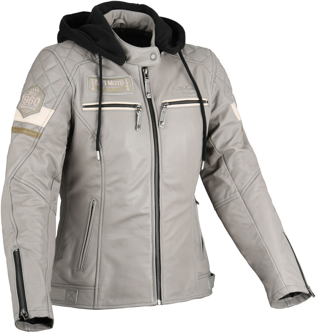DIFI Jolene 2 Damen Motorrad Lederjacke hellgrau/schwarz L Abbildung 1