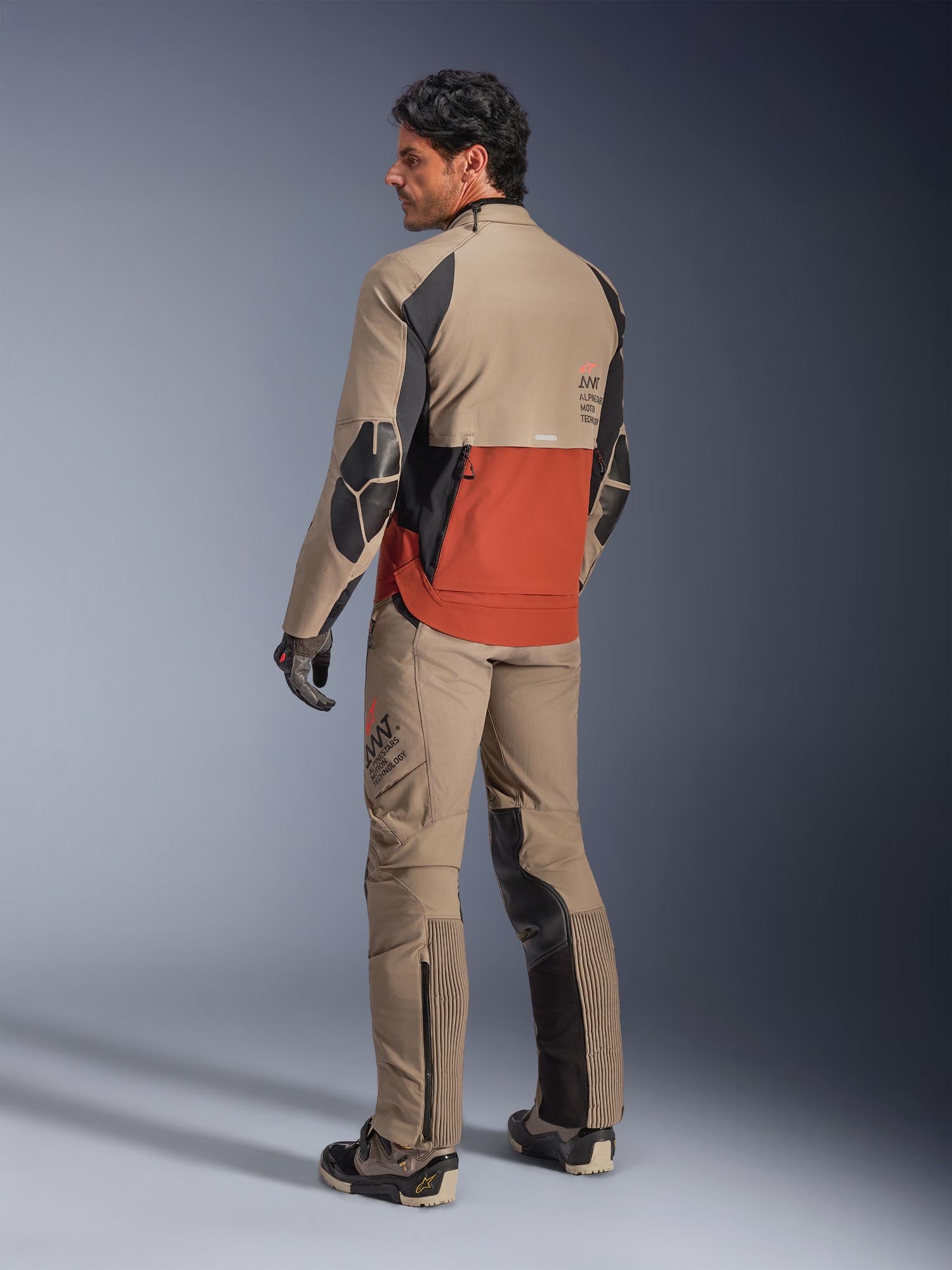 Side view of Alpinestars AMT-8 Stretch Drystar XF waterproof Motorcycle Textile Jacket