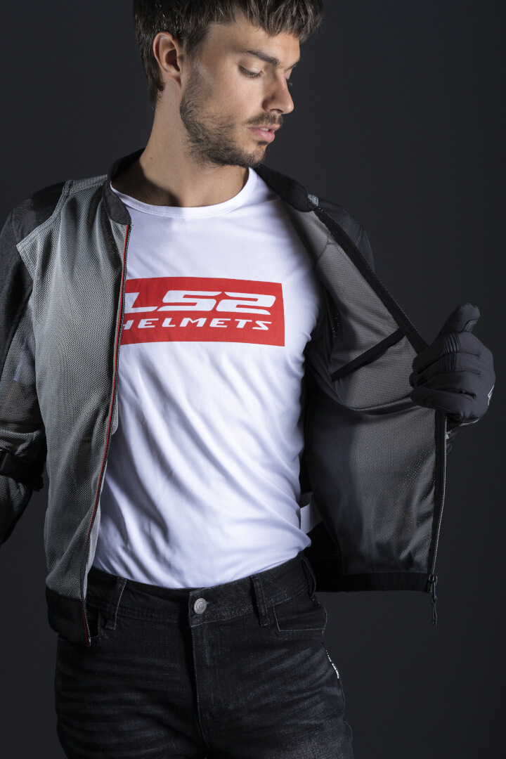 LS2 Airy Motorcycle Textile Jacket dark grey/black/red 5XL Figure 6