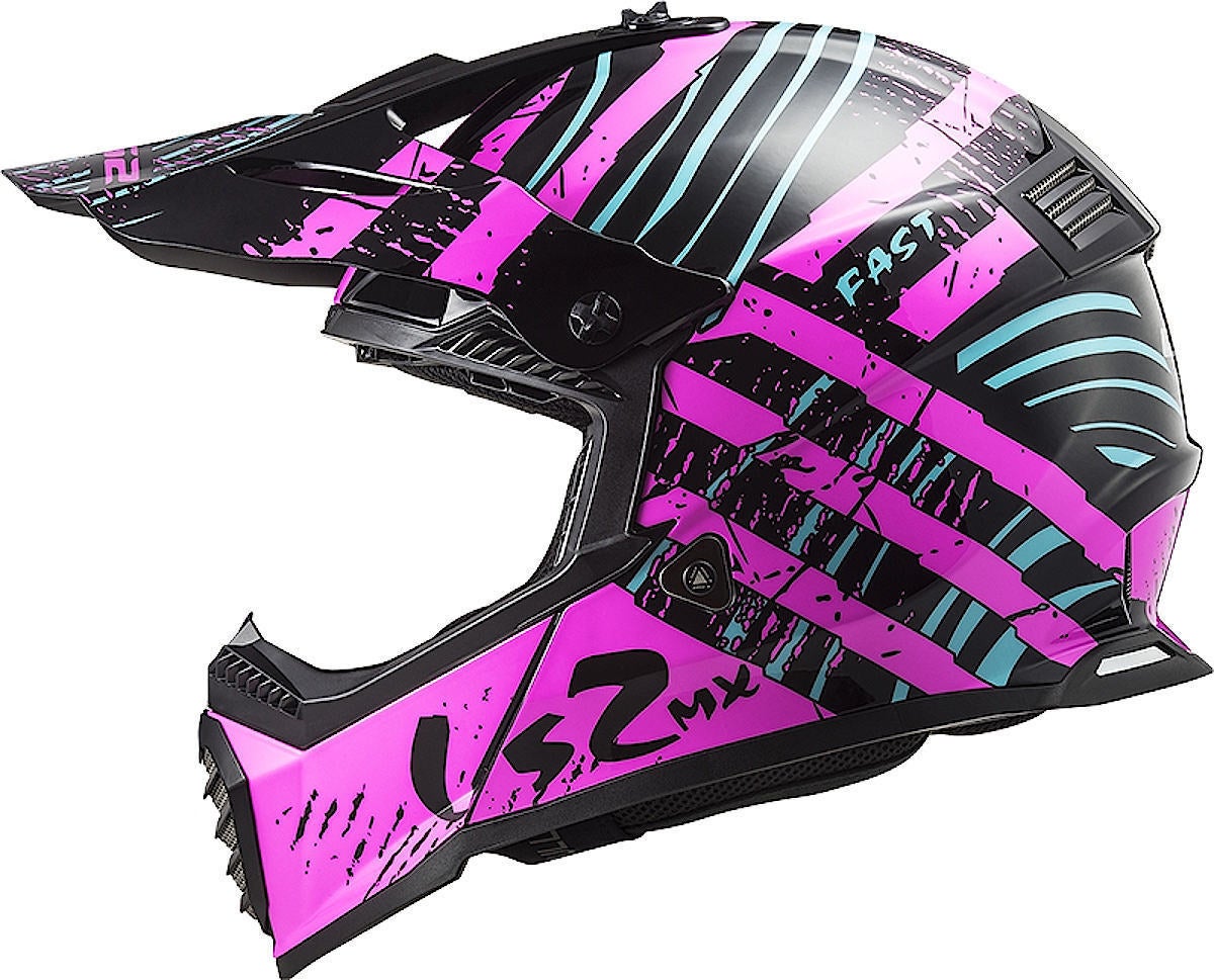 LS2 MX437 Fast Evo Verve Casco Motocross nero/rosa M (57/58) Figura 2