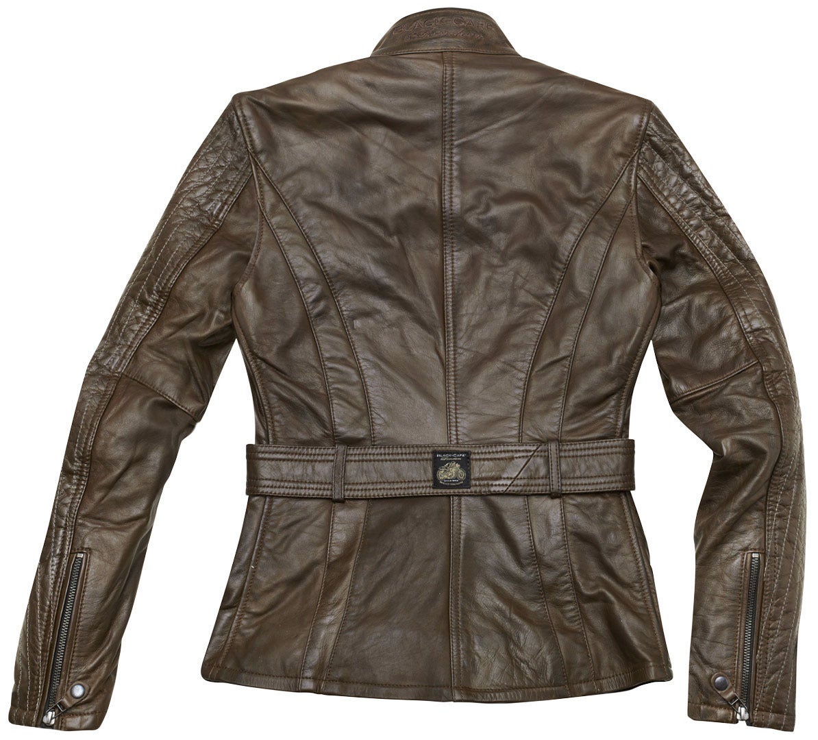 Black-Cafe London Madrid Ladies Motorcycle Leather Jacket brown XL Figure 2
