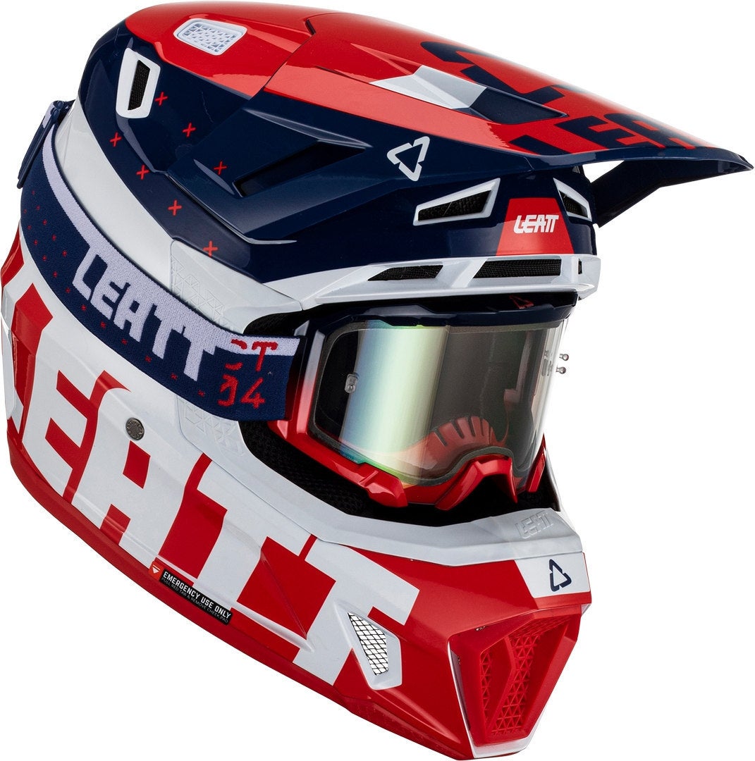 Leatt 7.5 Tricolor Casco da motocross con occhiali rosso/bianco/blu M (57/58) Figura 1