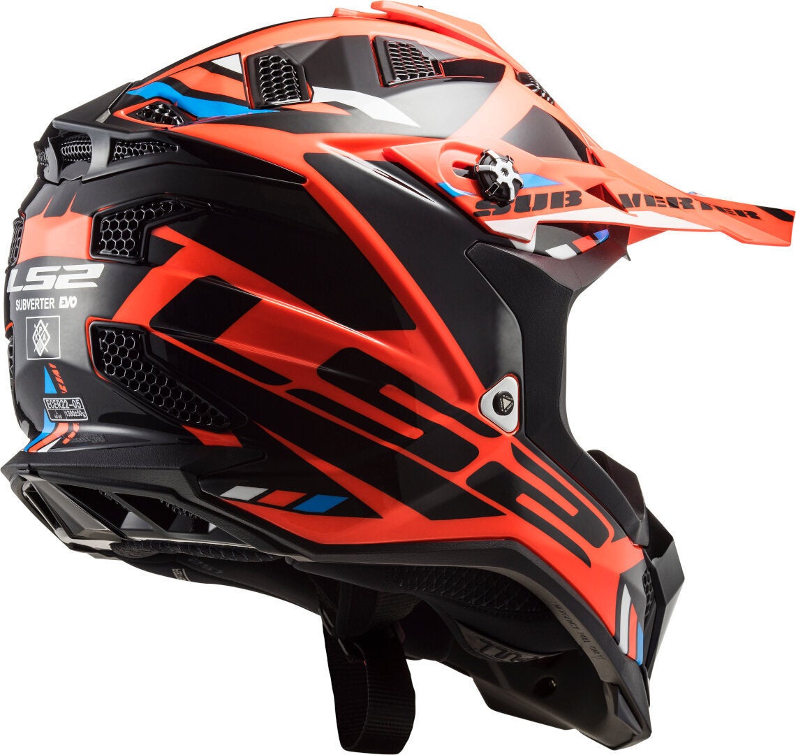 LS2 MX700 Subverter Evo II Stomp Motocross hjelm sort/neon-orange S (55/56) Figur 3