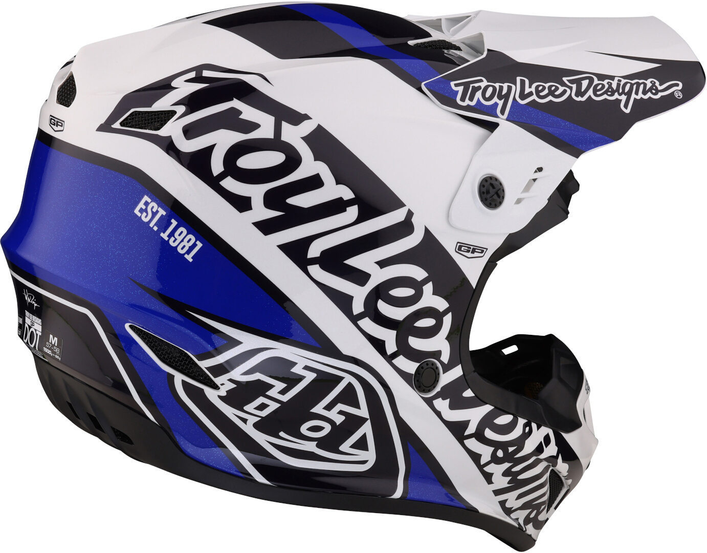 Troy Lee Designs GP Slice Cască de motocross Negru/Alb/Albastru XS (54/55) Figura 7