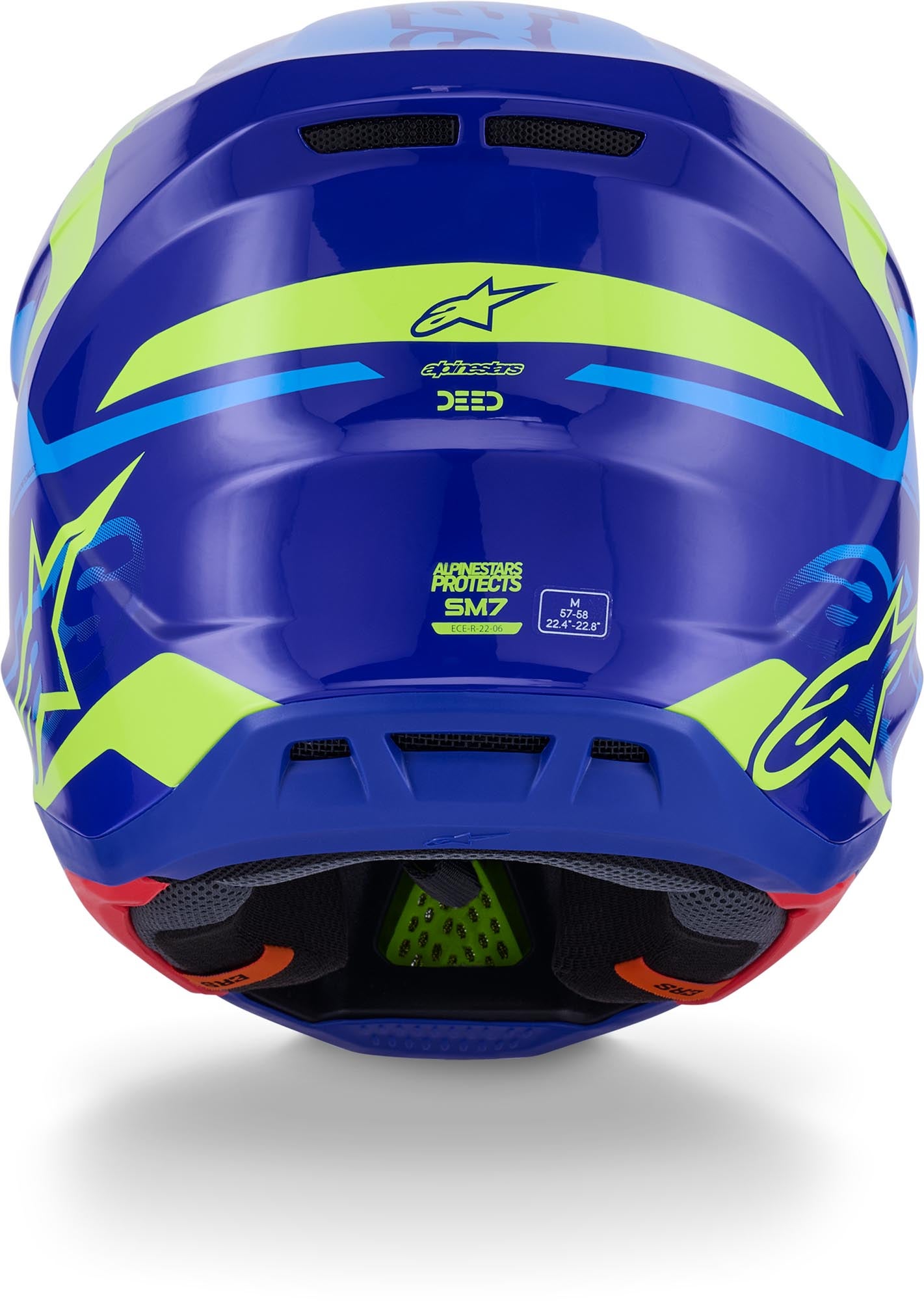 Alpinestars S-M7 Deed Casque de motocross bleu/jaune S (55/56) Figure 4