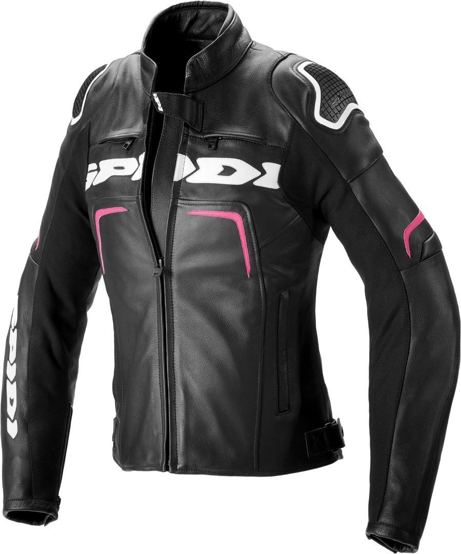 Spidi Evorider 2 Damen Motorrad Lederjacke schwarz/rot 50 Abbildung 1