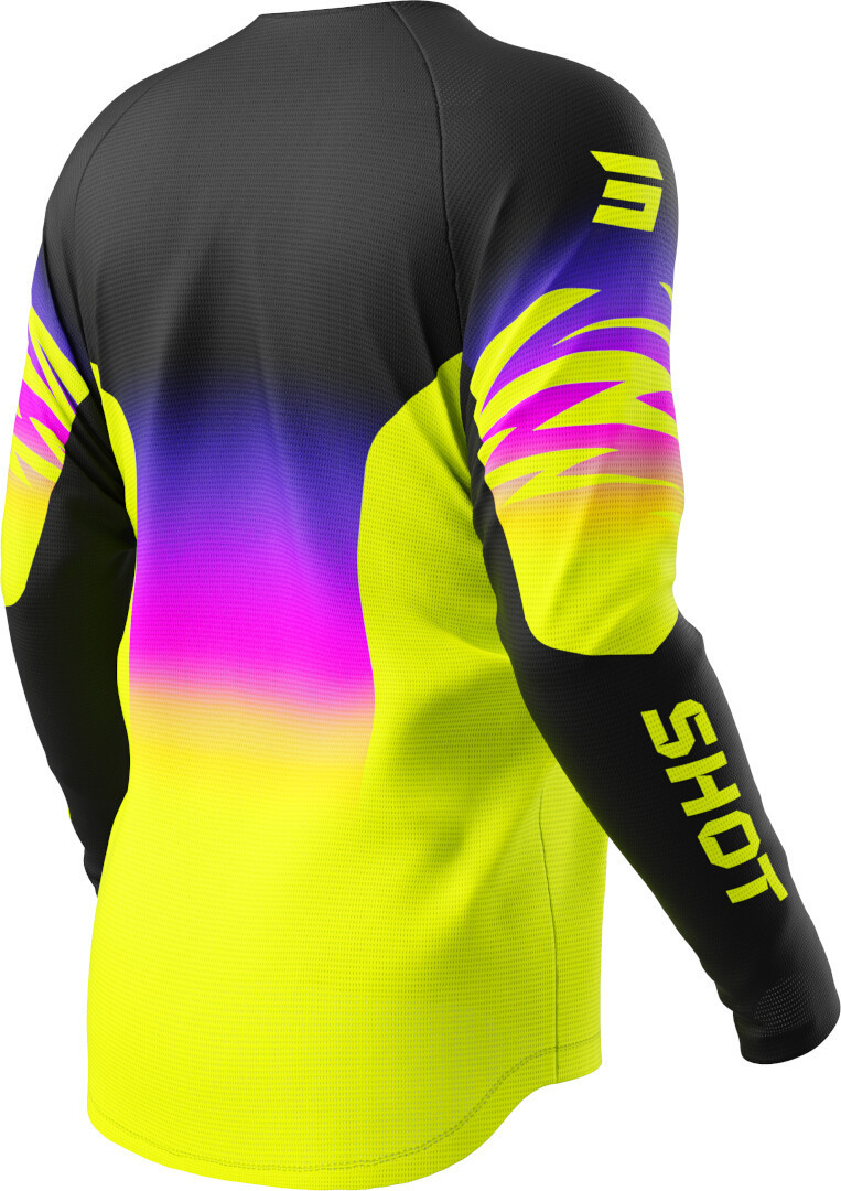 Shot Draw X-Trem Tricou de motocross pentru copii negru/galben-neon 12/13 Figura 2