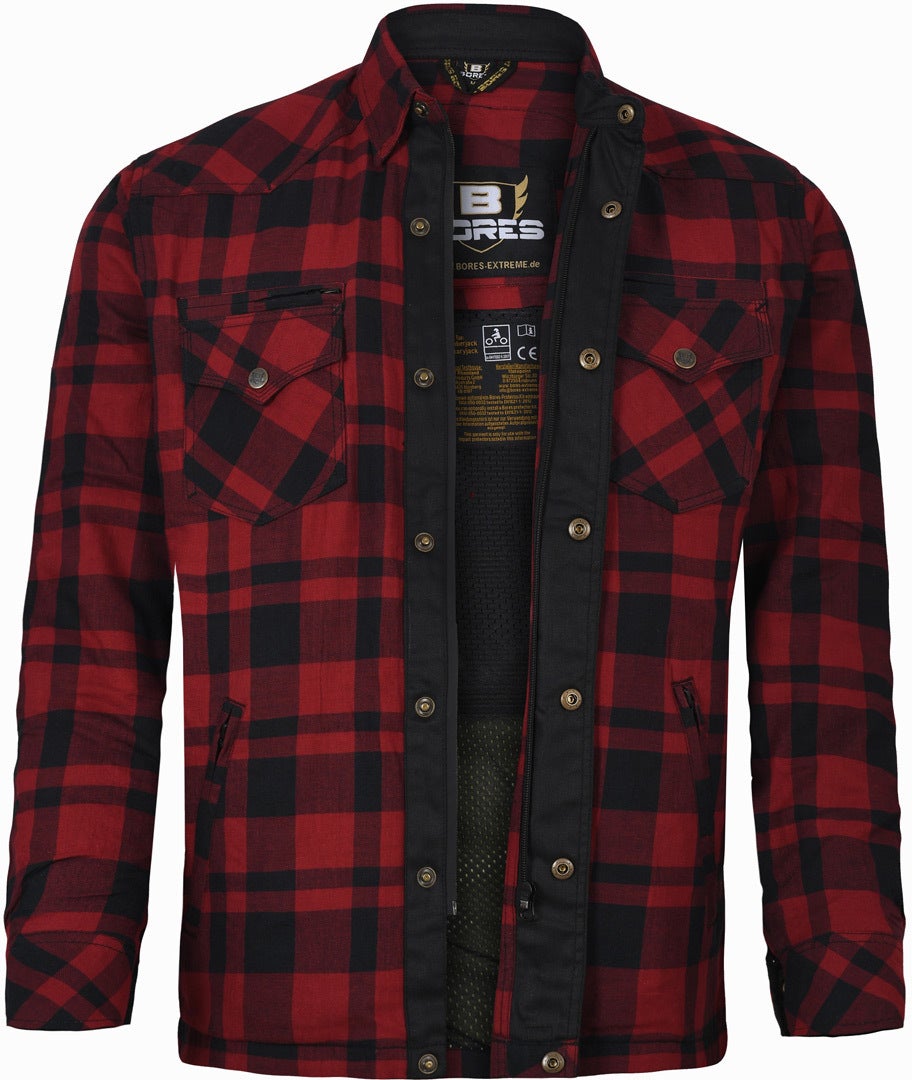 Bores Lumberjack Premium Camicia da moto rosso/nero L Figura 1
