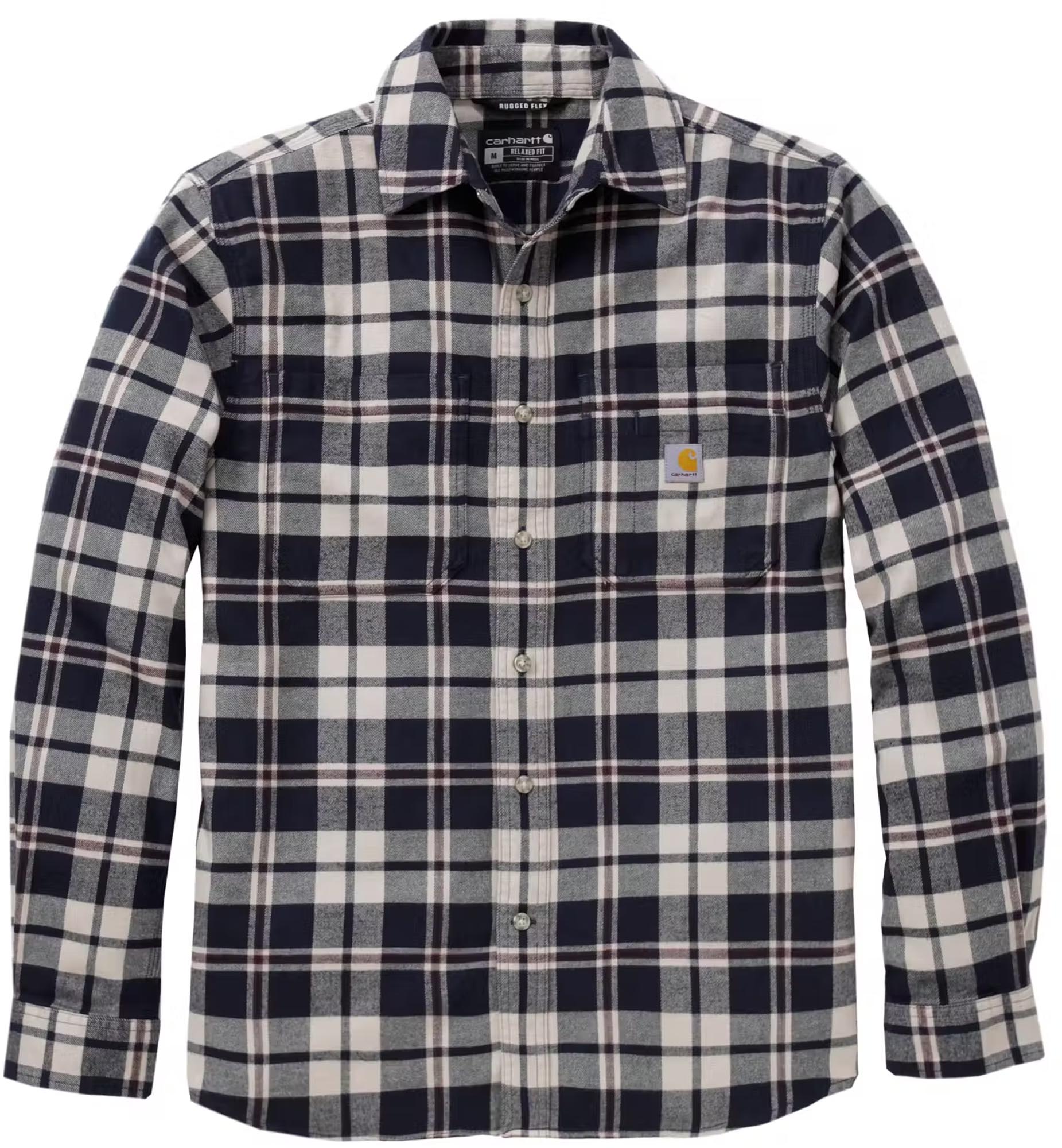 Carhartt Hamilton Relaxed LS Plaid Camicia Blu navy/bianco L Figura 1