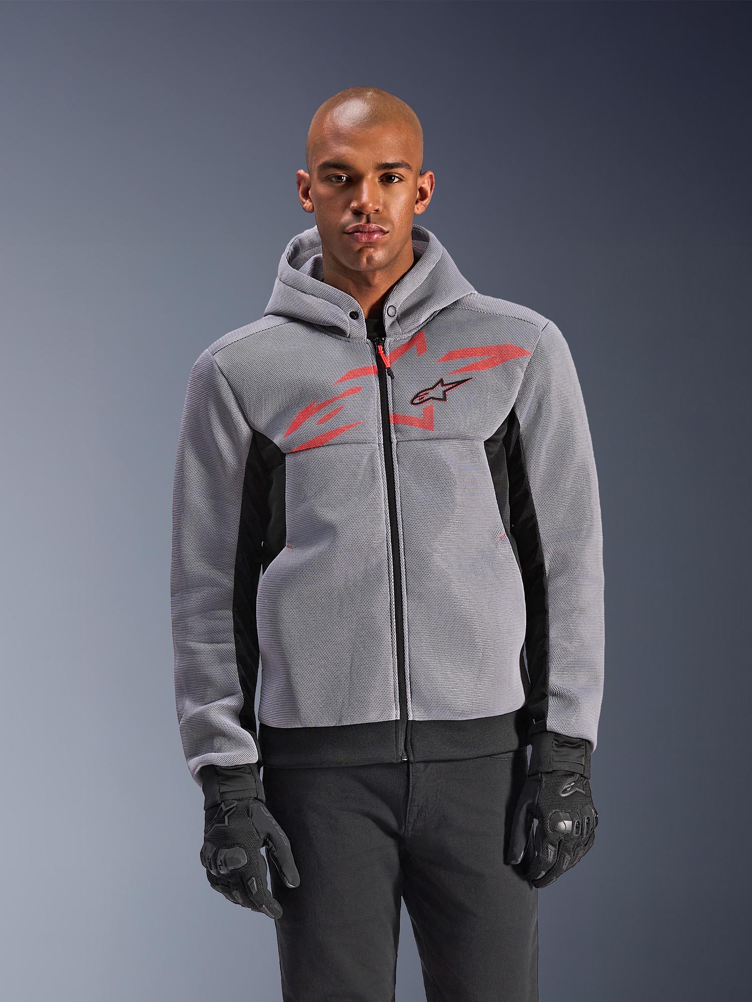 Side view of Alpinestars Chrome Superairflow Motorcycle Zip Hoodie