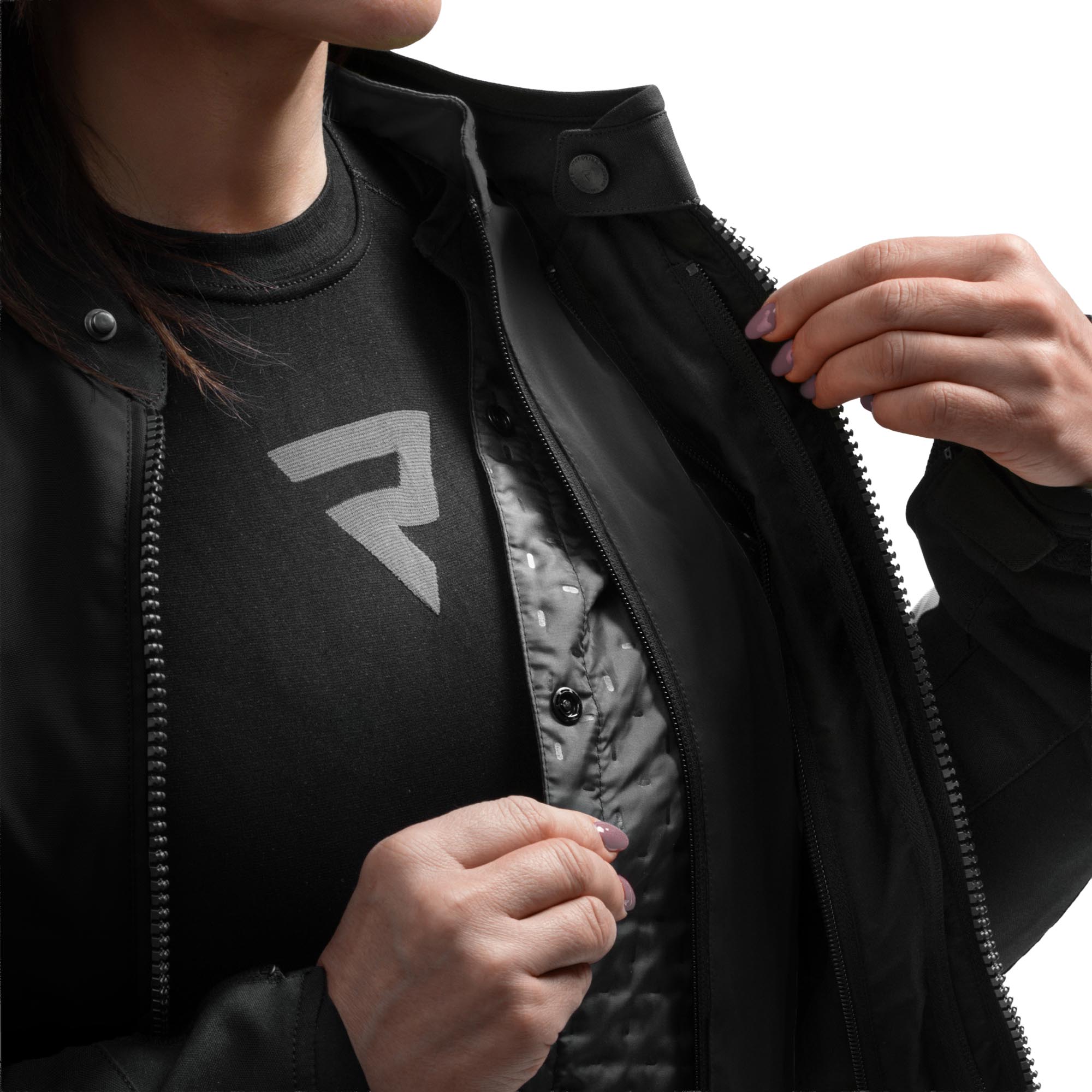 Rebelhorn Swift waterproof Ladies Motorcycle Textile Jacket black 6XL Figure 12