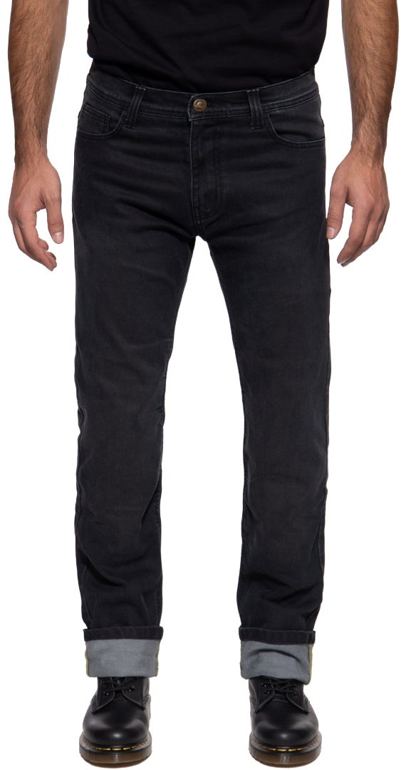 King Kerosin Kustombuilt Black Motorcycle Textile Pants Long 32 Figure 1
