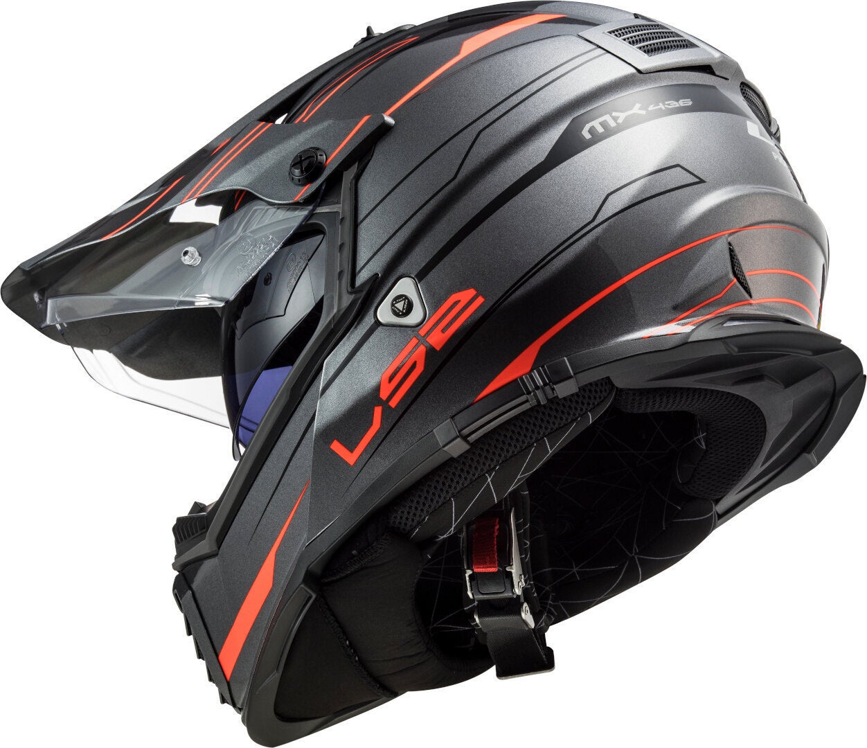 LS2 MX436 Pioneer Evo Knight Motocross Helm grau/orange XL (61/62) Abbildung 6