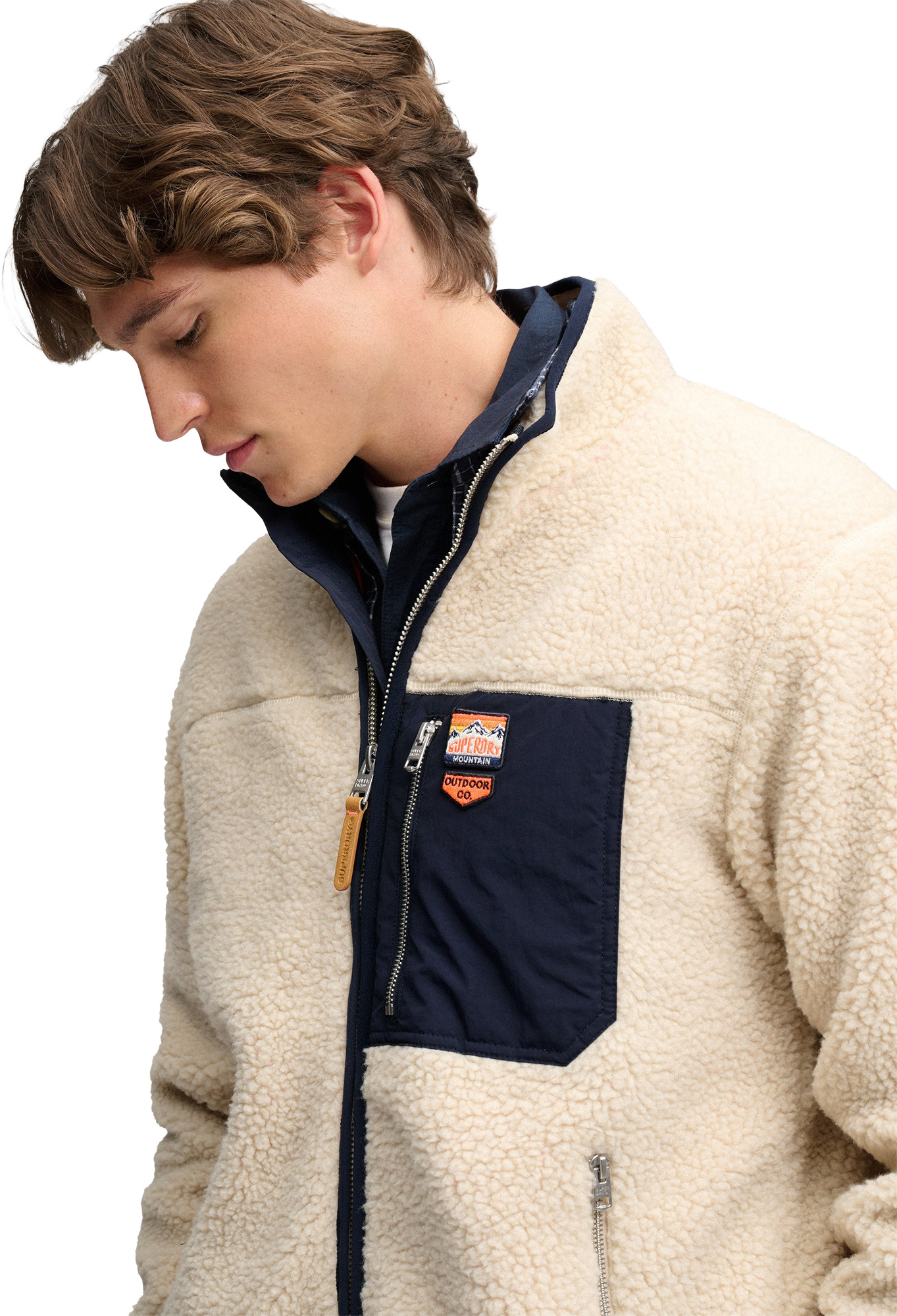 Superdry & Co Vintage Retro Fleecestakki Beige S Kuva 5