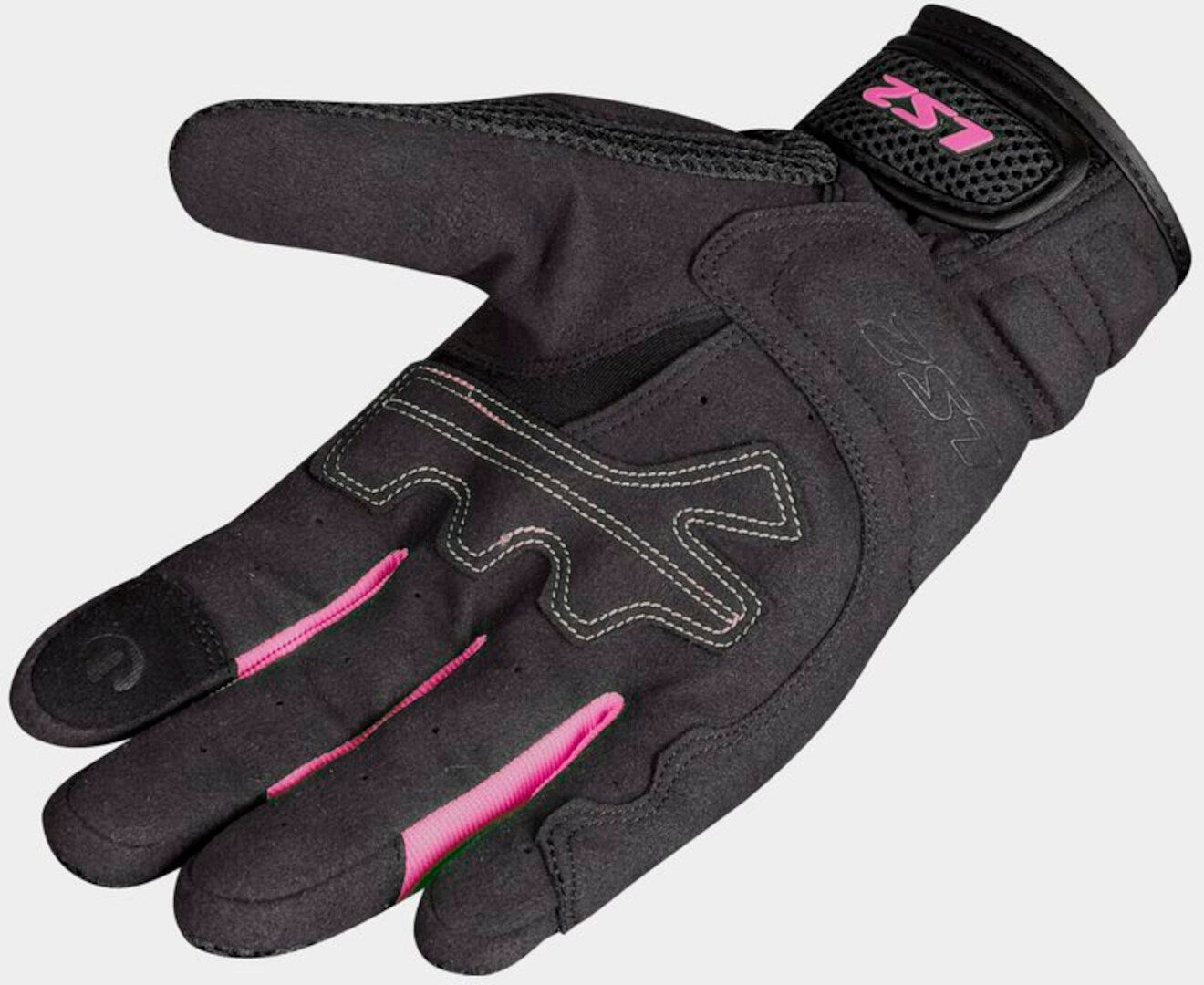 LS2 Kubra Dame Motorcykel Handsker sort/pink L Figur 2