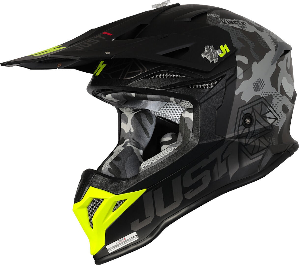Just1 J39 Kinetic Casco motocross grigio/nero XXL (63) Figura 1
