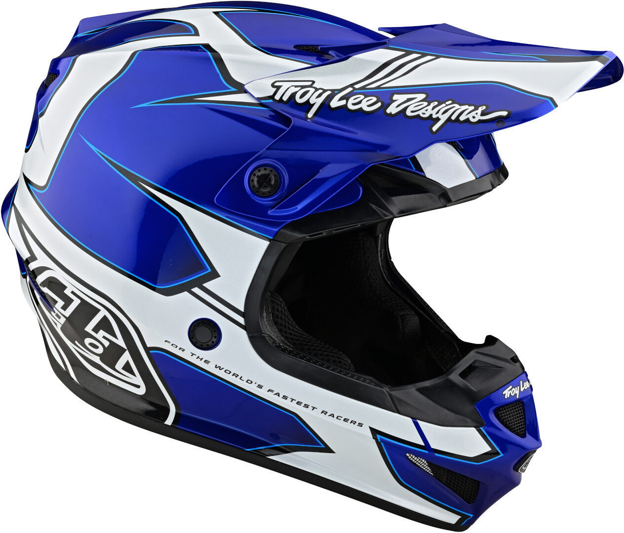 Troy Lee Designs SE4 Polyacrylite Matrix MIPS Casco da motocross blu/argento S (55/56) Figura 7