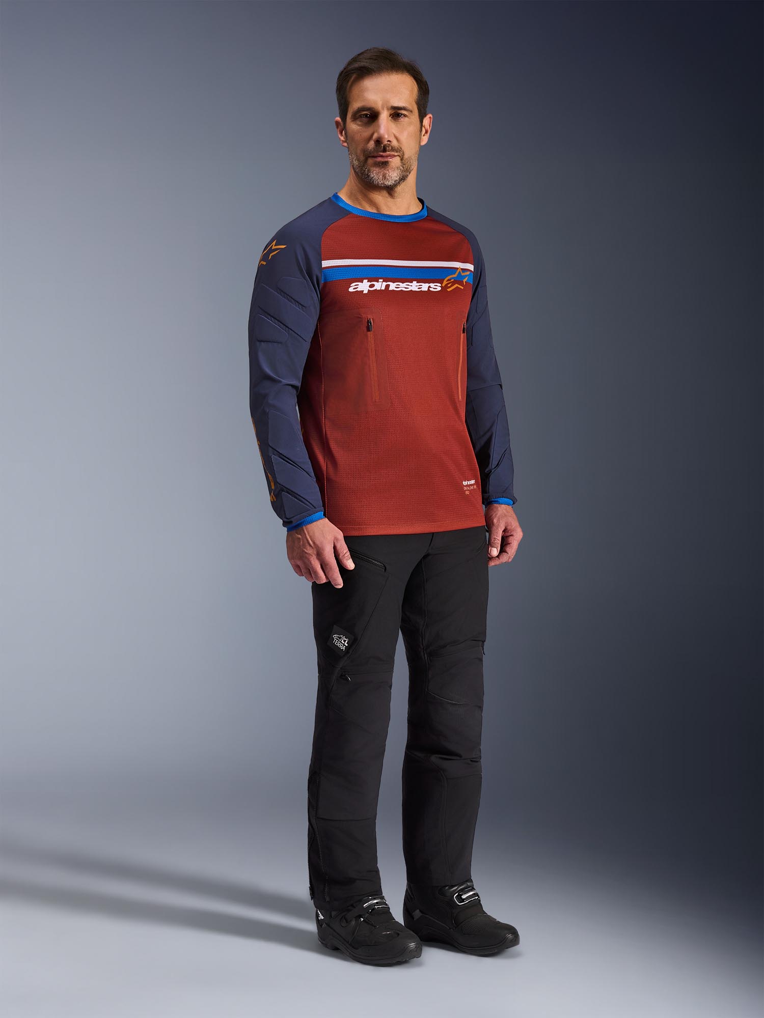 Alpinestars Maxdura Dual Motocrosstrøje rød/blå L Figur 6