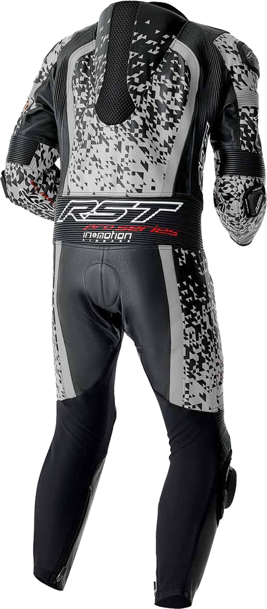 RST Pro Series D3O Airbag perforeret 1-delt motorcykellæderdragt Sort/sølv 50 Figur 2