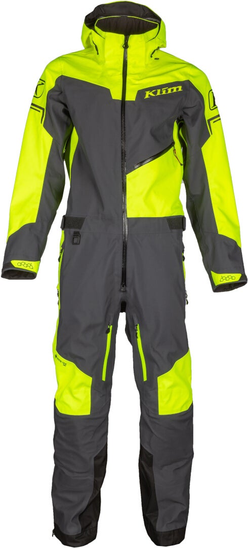Klim Lochsa Uma peça Snowmobile Terno cinza/amarelo neon L Figura 5