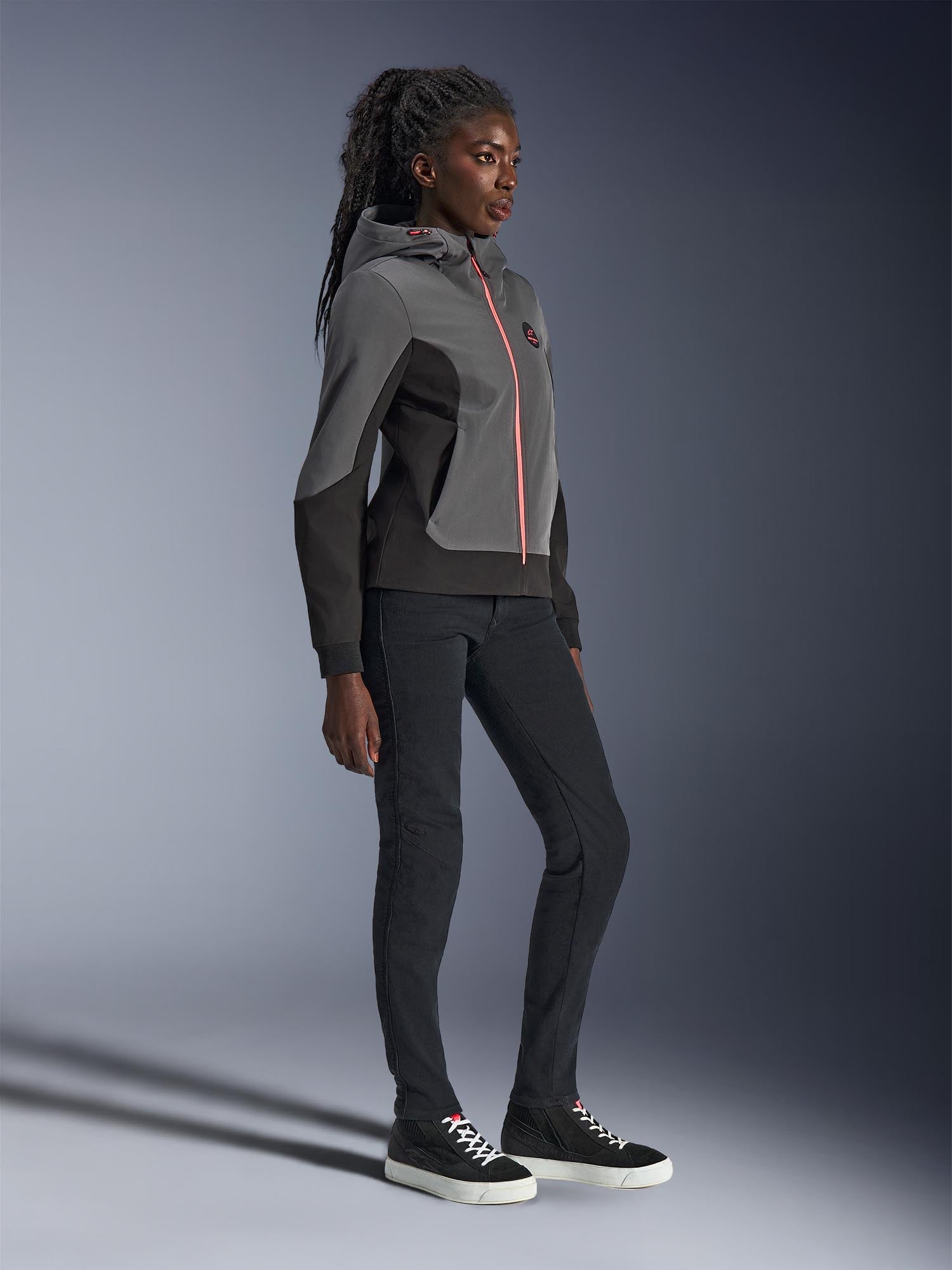 Side view of Alpinestars Stella Radium Tech Ladies Motorcycle Zip Hoodie
