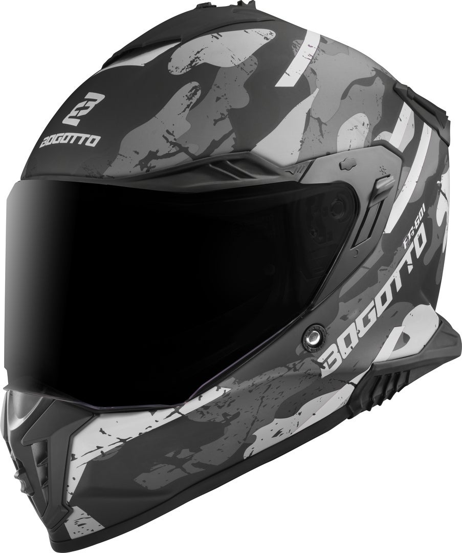 Bogotto FG-601 Sniper Enduro hjelm i glasfiber sort mat/grå S Figur 9