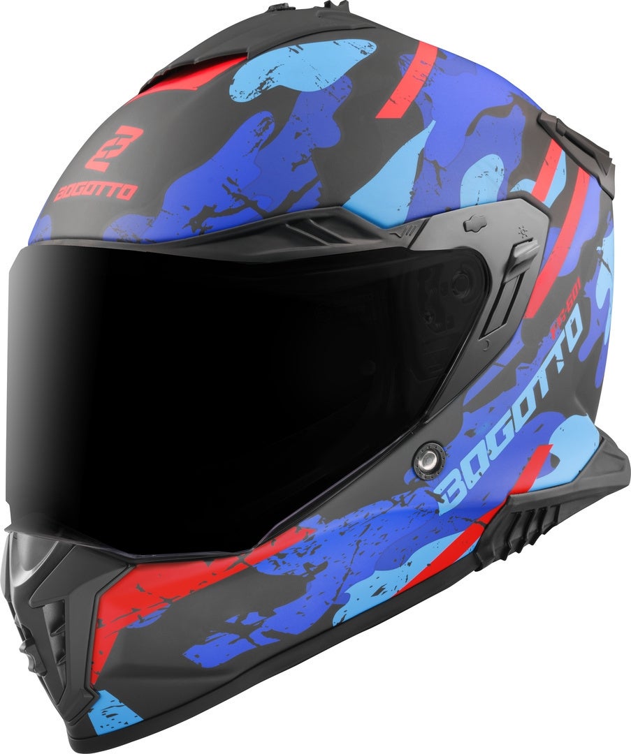 Bogotto FG-601 Sniper Enduro hjelm i glasfiber sort mat/rød/blå L Figur 3