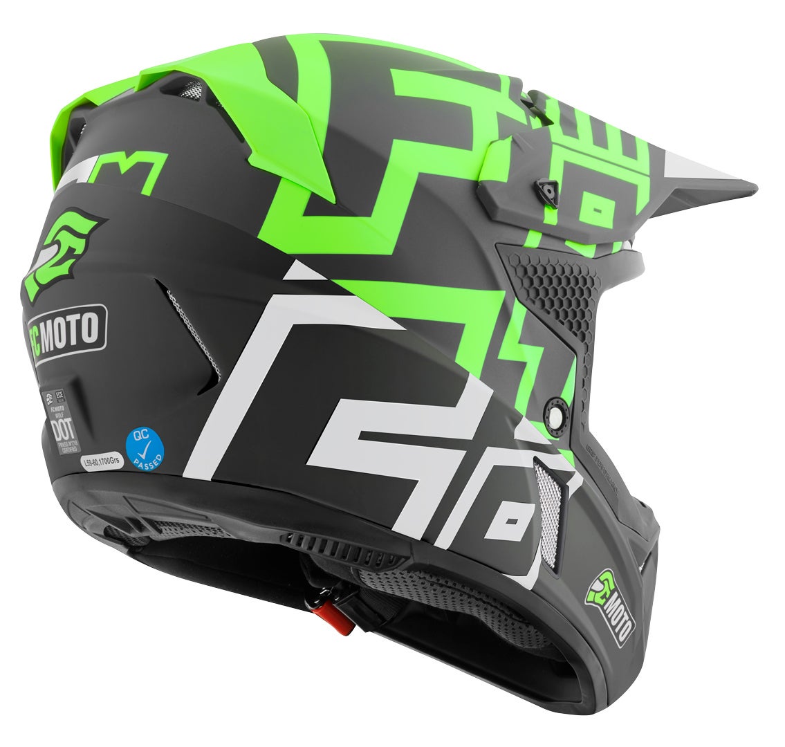 FC-Moto Merkur Flex Motocross hjelm sort/grå/grøn S Figur 2