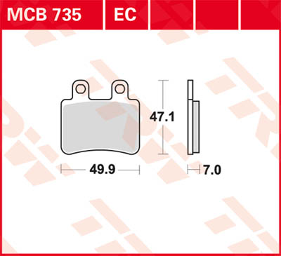 TRW Lucas Bremsbelag MCB735 Figur 1